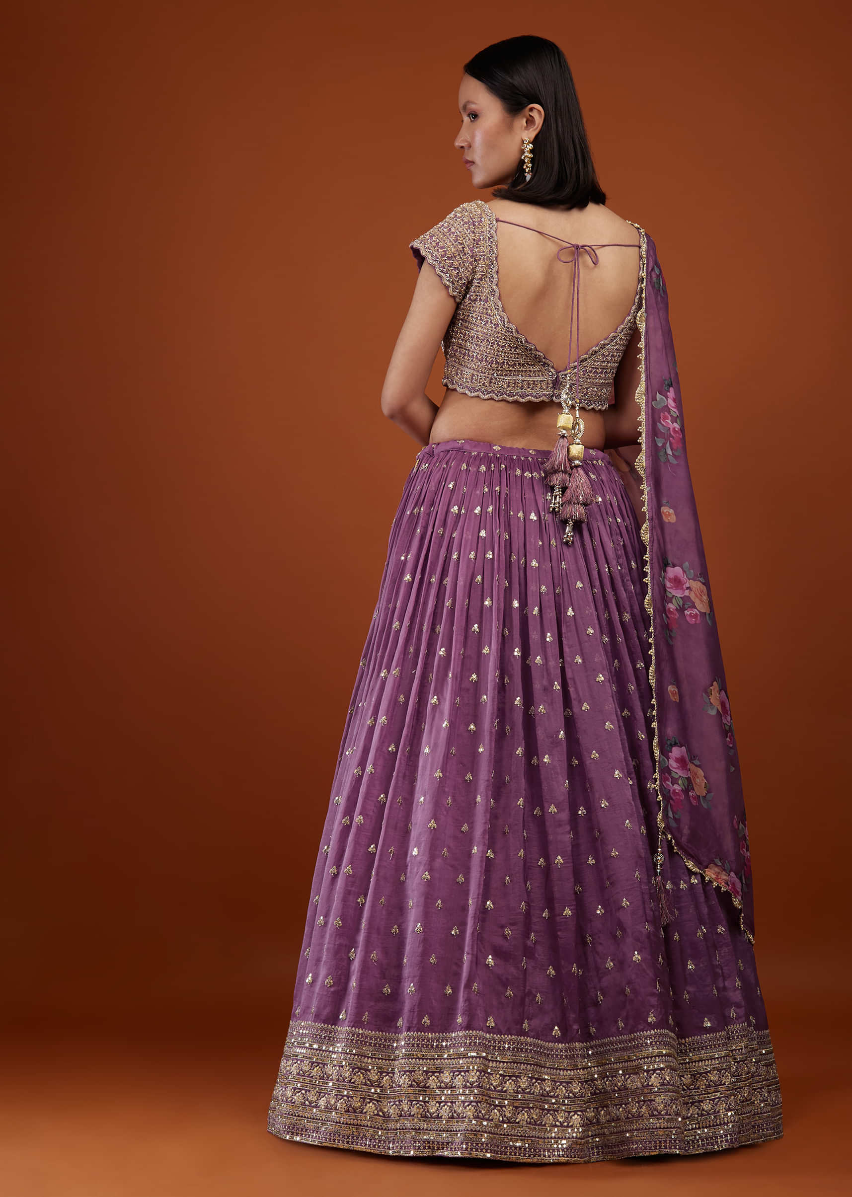 Mauve Purple Lehenga With Embroidery