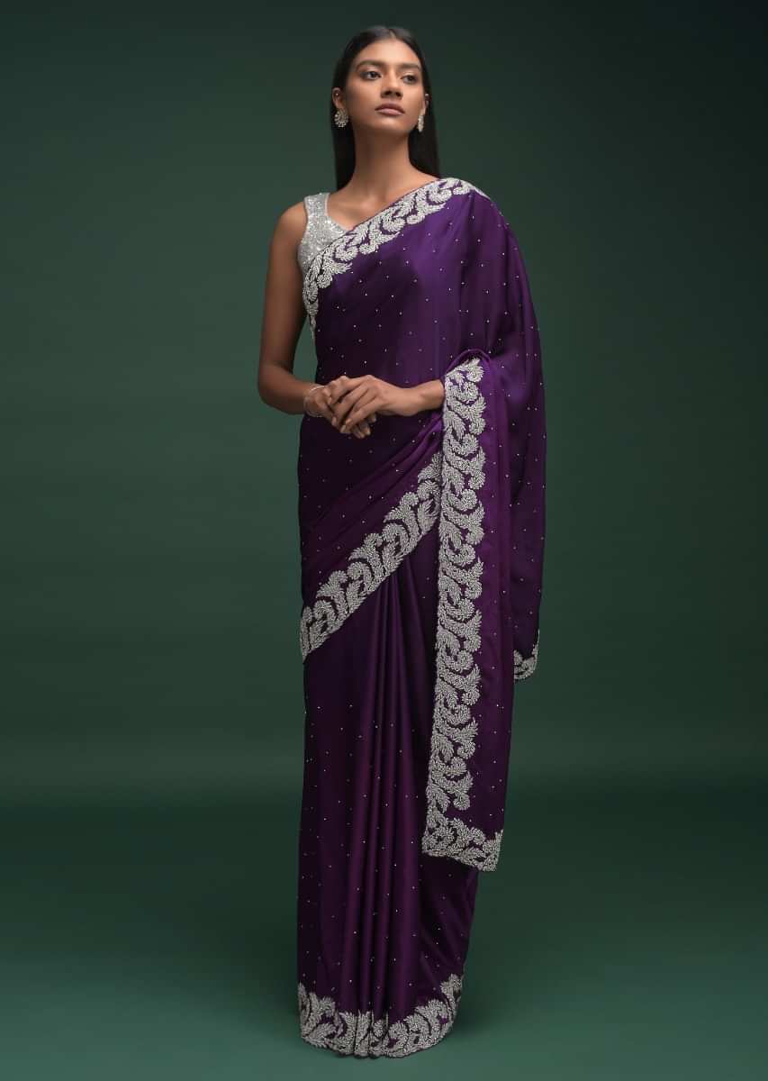 Pink Vichitra silk Lace with stone Work Designer Saree - Indian Women  Fashions Pvt Ltd - 3652718
