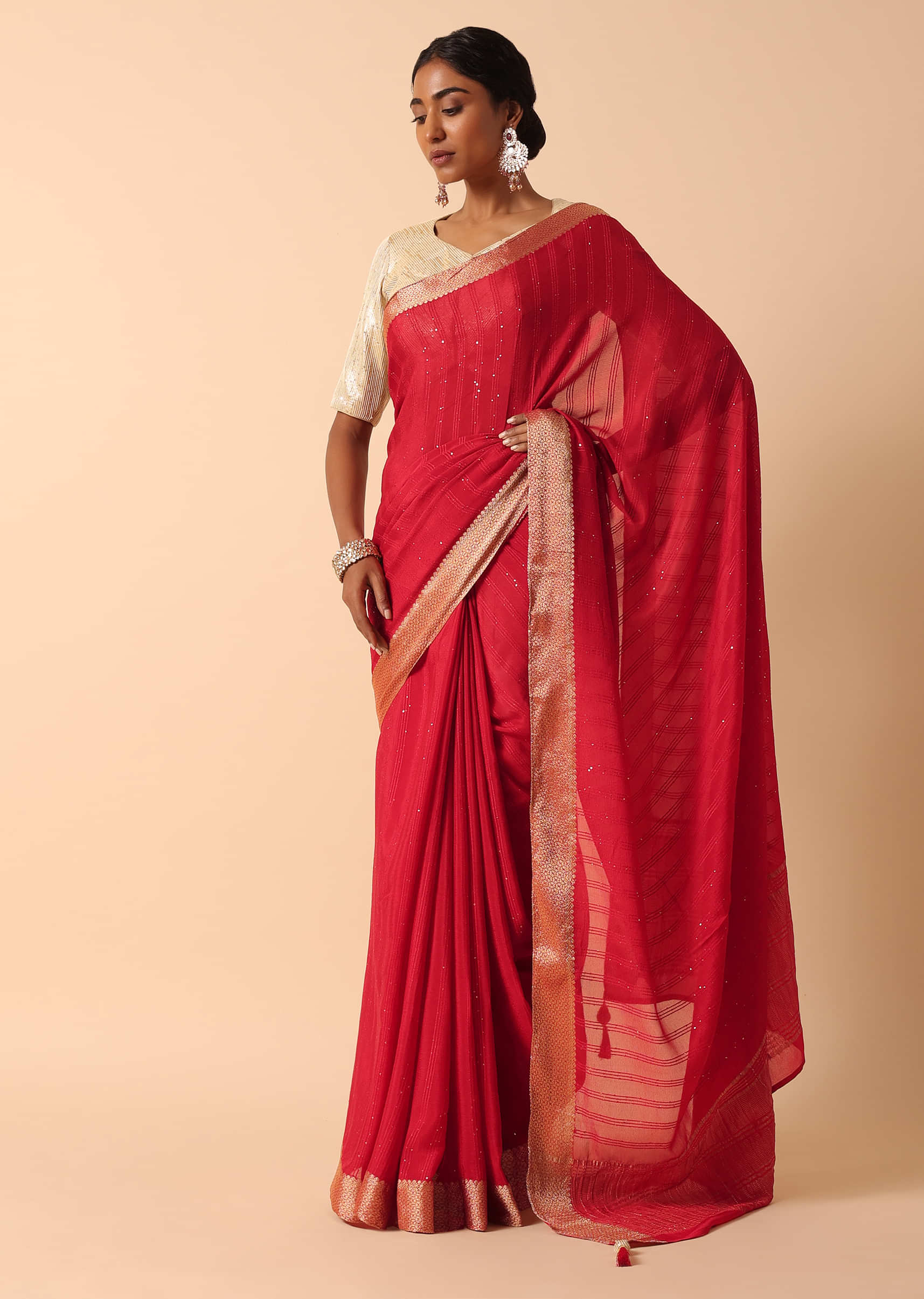 Buy Simple Plain Sarees with Latest Simple Saree Designs on Fabcurate –  Page 2