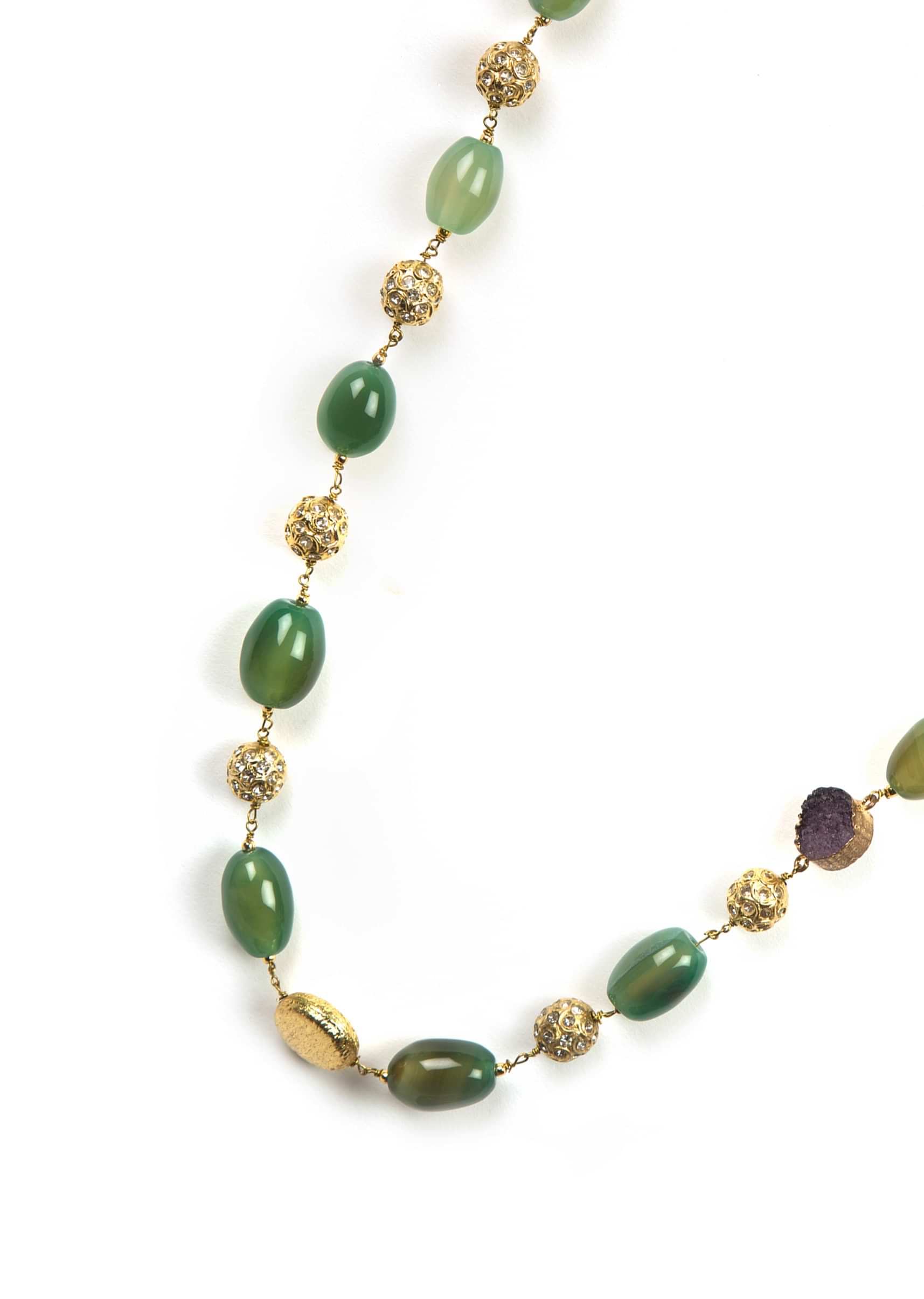 Elegant shaded green beaded necklace only on Kalki