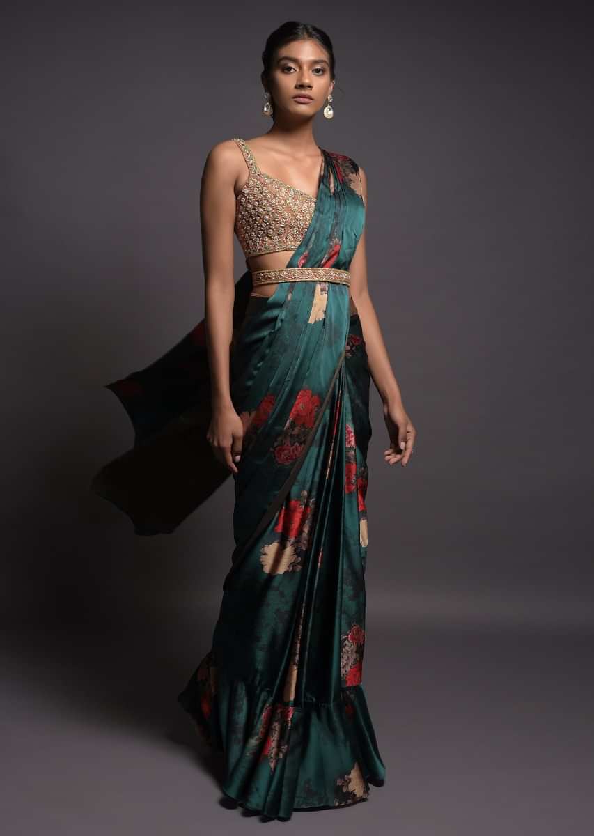 Buy pUNYATHA CREATION Embroidered Bollywood Art Silk Dark Blue Sarees Online  @ Best Price In India | Flipkart.com