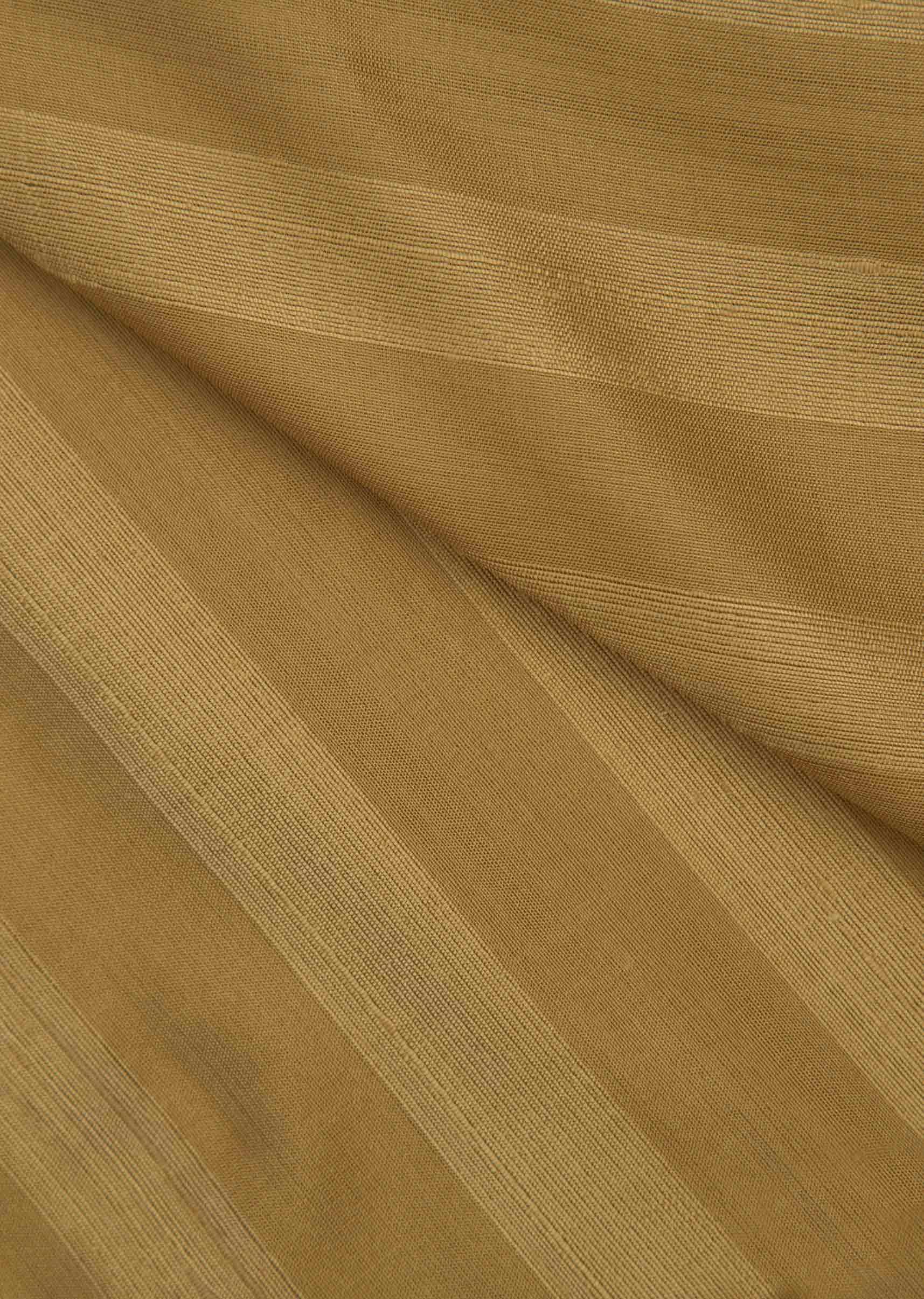 Fall straw beige plain saree with parrot green brocade pallo