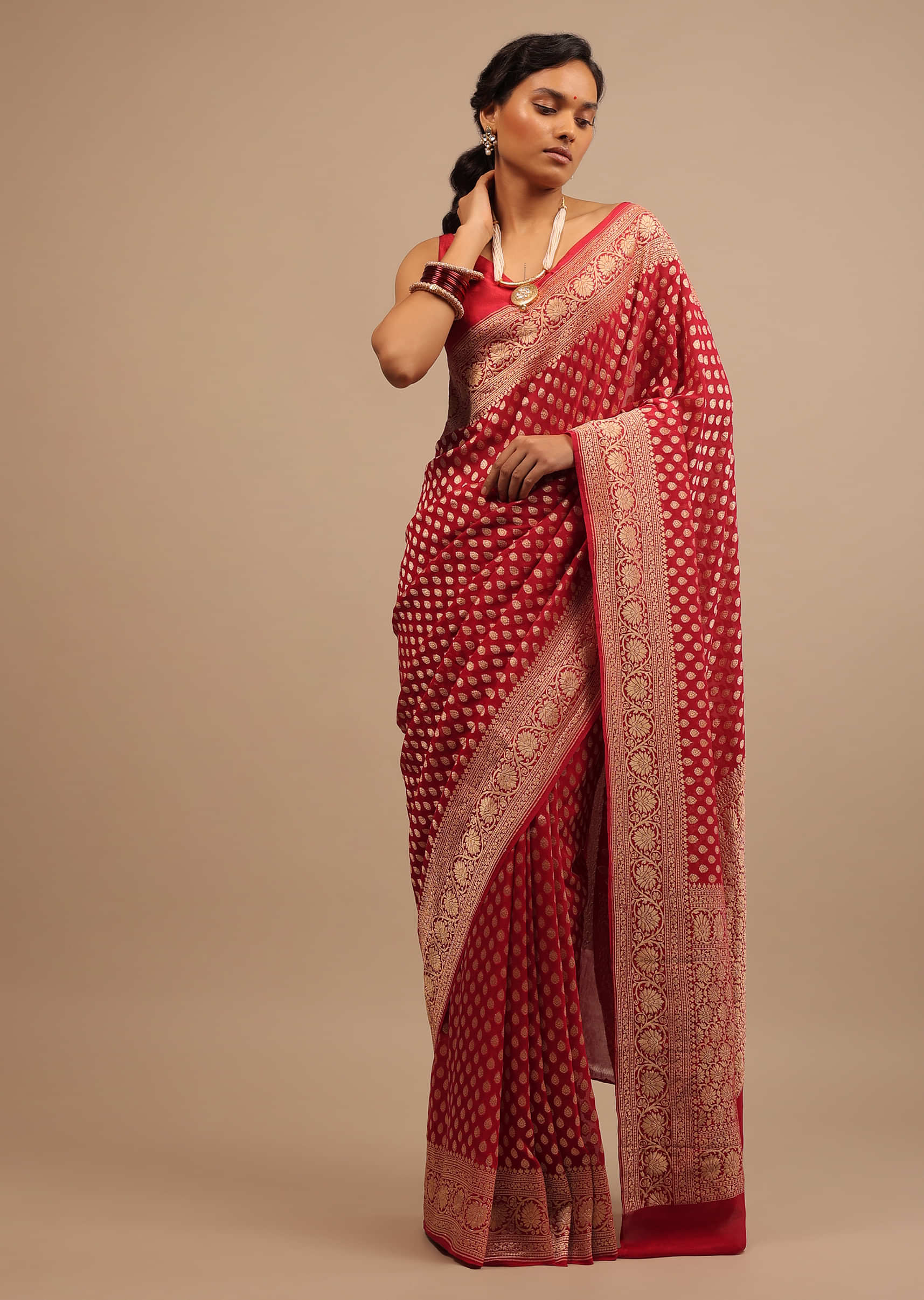 Get Proper Traditional Look : Banarasi silk sarees – Designer Pithi