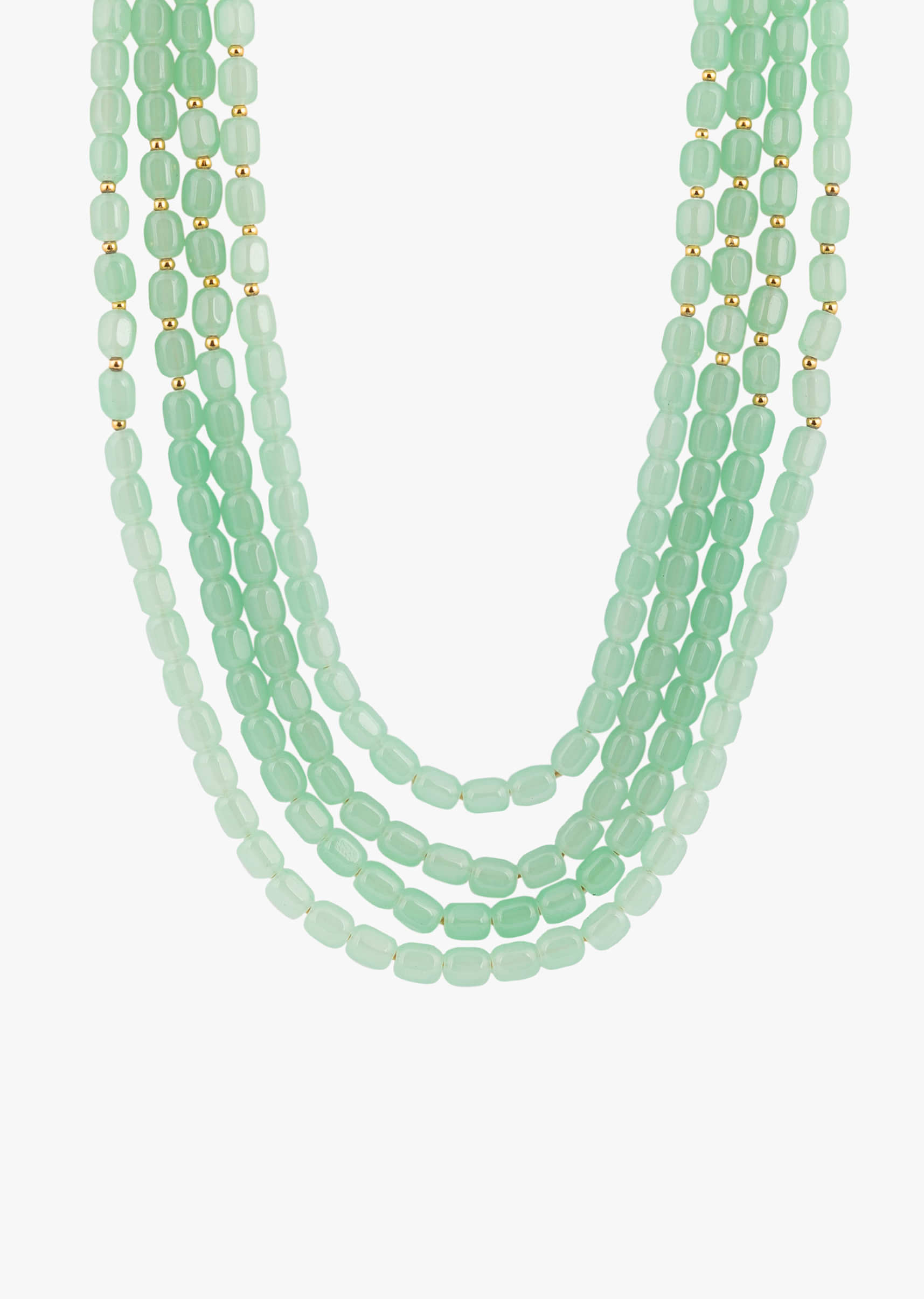Four Layered Green Beads Mala