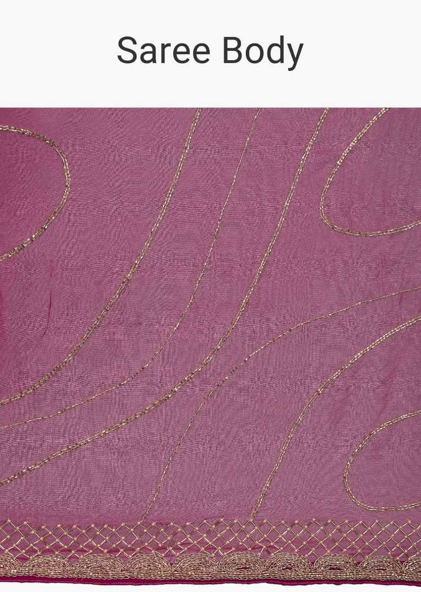 Fuchsia Pink Saree In Chiffon With Cut Dana Embroidery And Butti Online - Kalki Fashion
