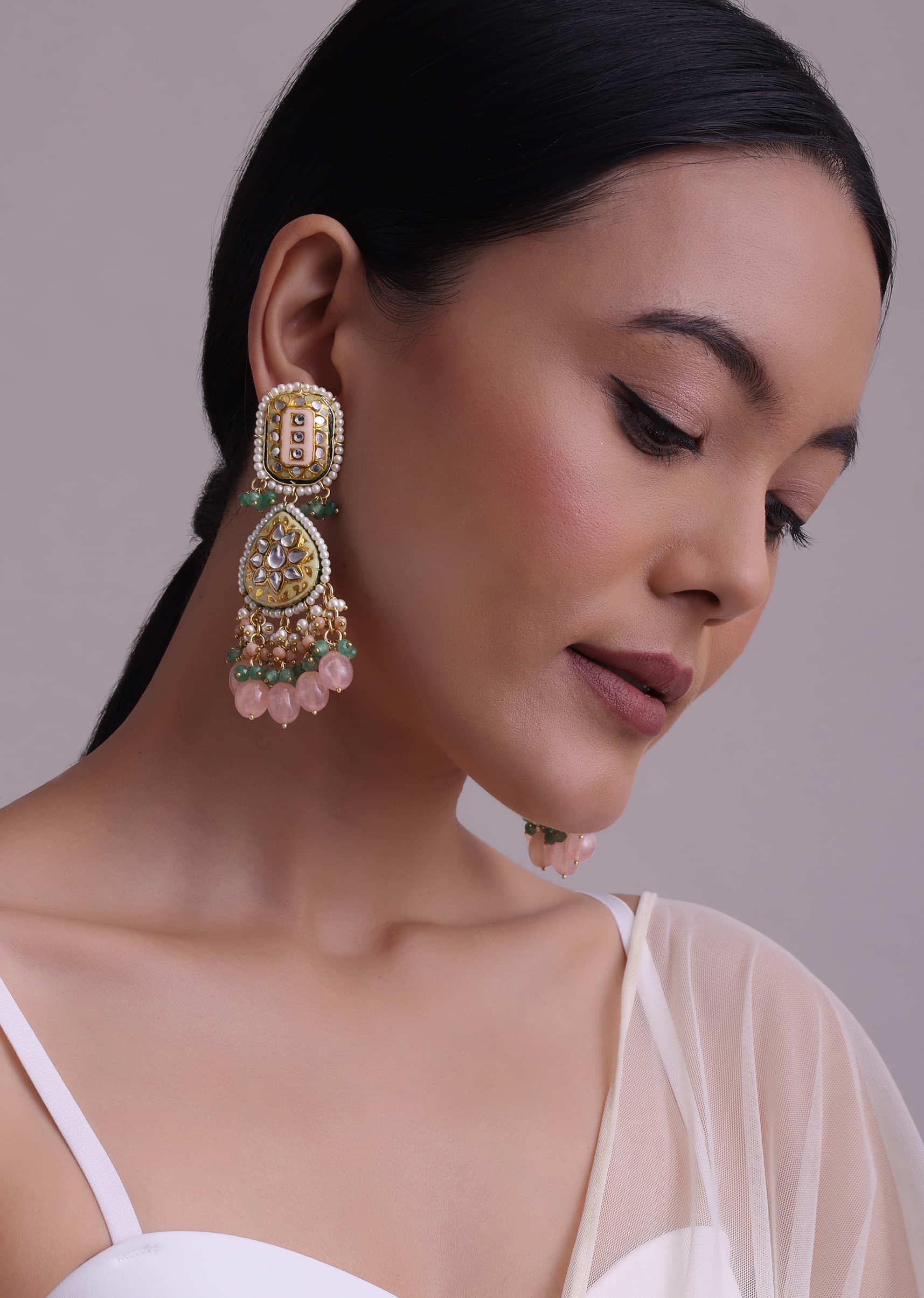Buy Gold Tone Kundan Dangler Earrings Online at Jayporecom