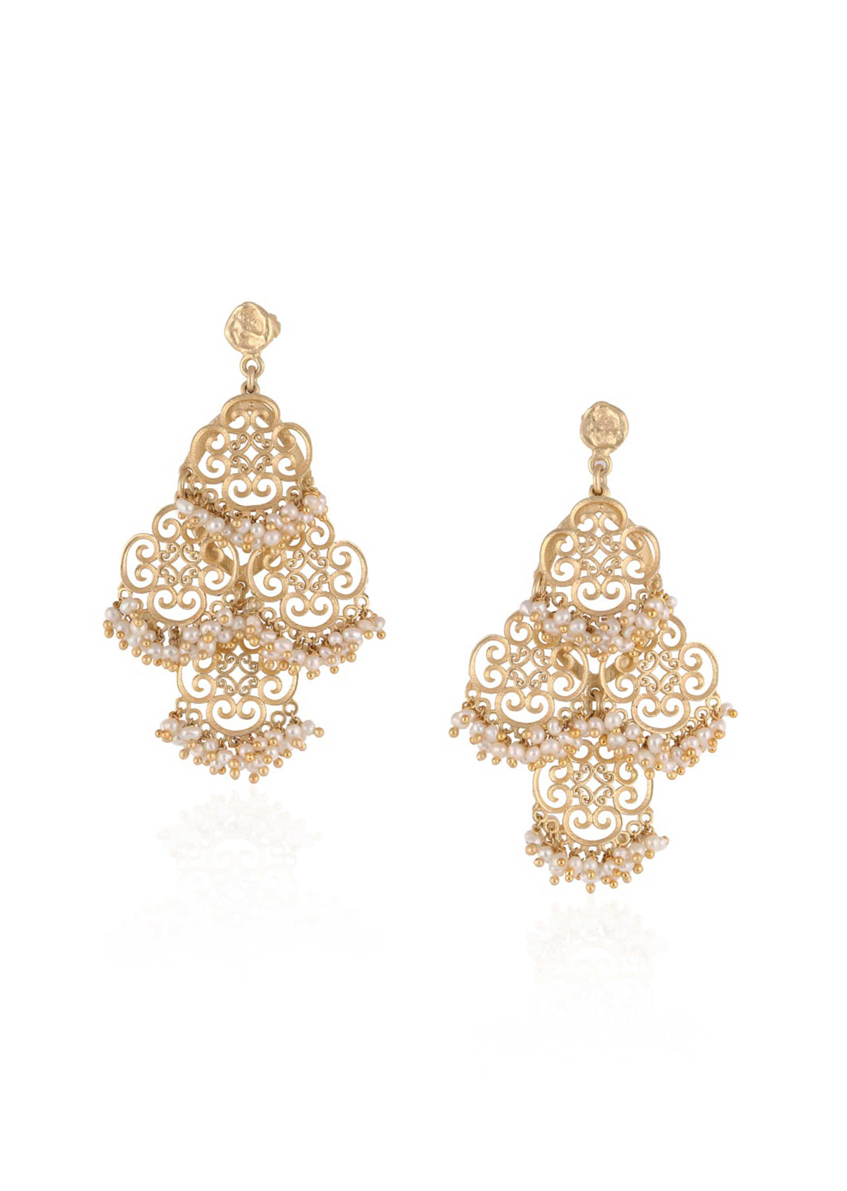 Buy OOMPH Golden Tone White Pearl Fashion Delicate Drop Earrings Online At  Best Price  Tata CLiQ