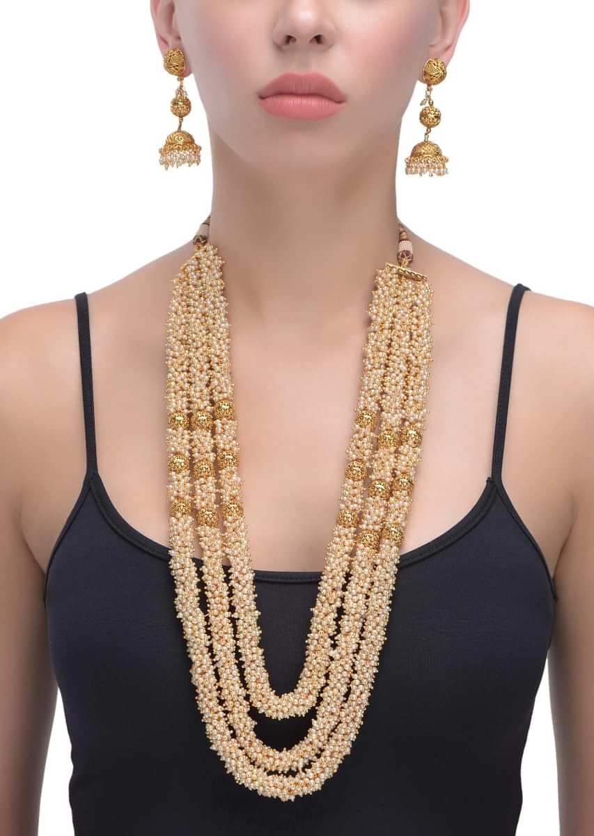 Triple layer gold plated kundan outlet necklace only on kalki