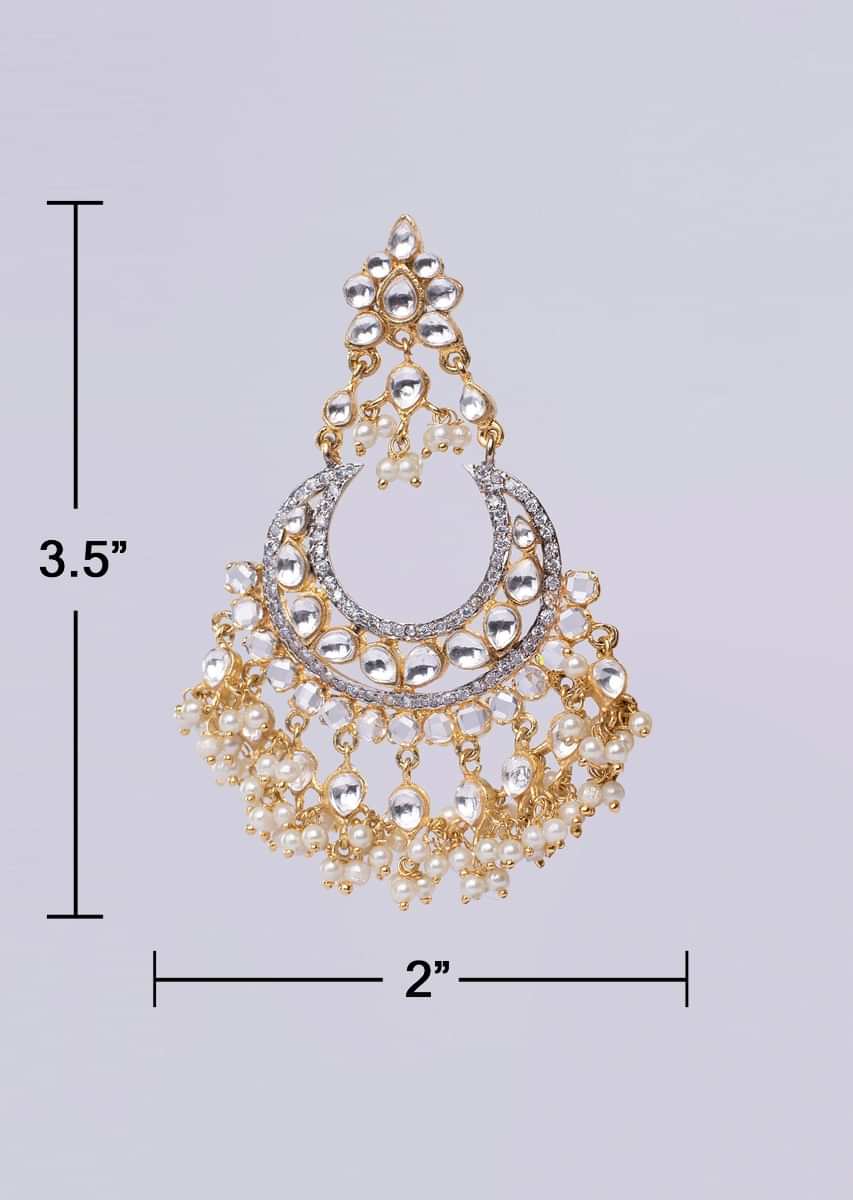 Gold plated traditional chandbali earring  only on Kalki