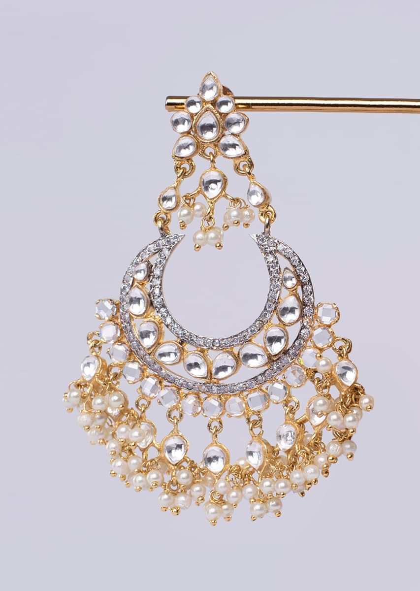 Gold plated traditional chandbali earring  only on Kalki