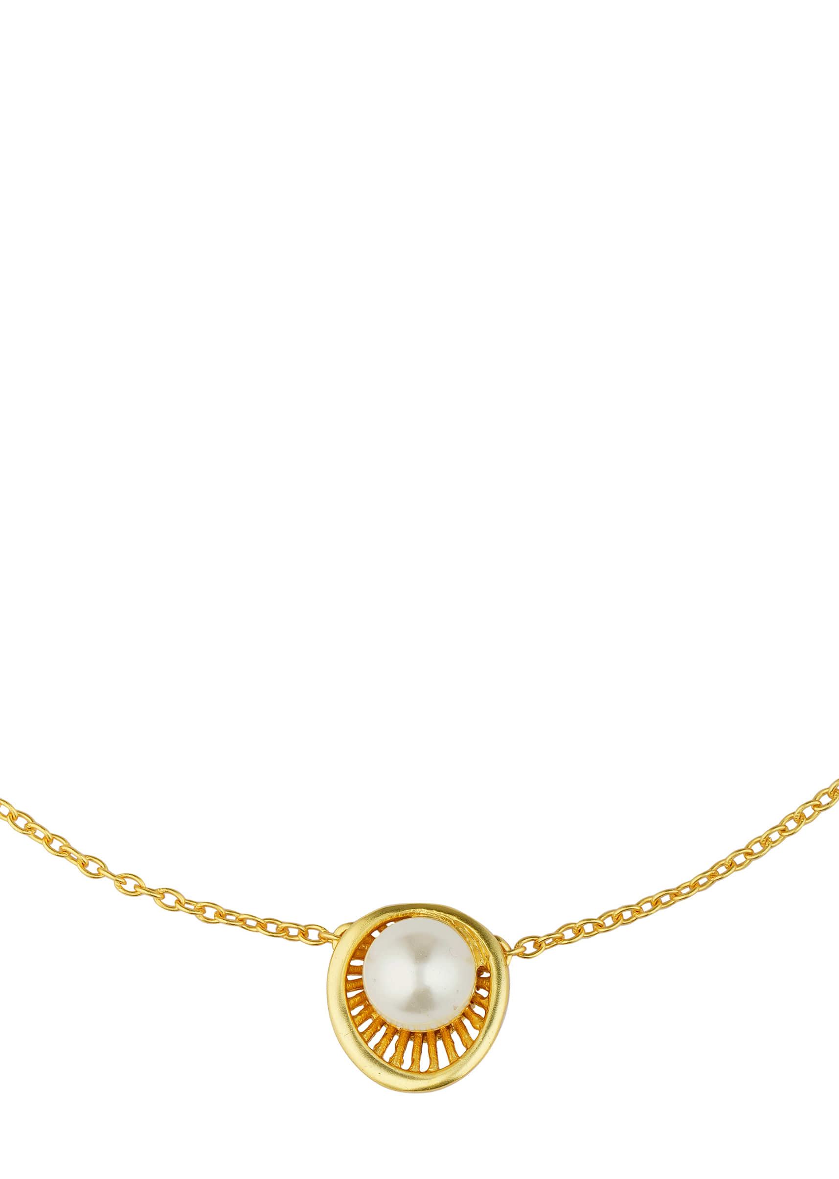 Gold 22K Necklace With White Shell Pearl Pendant 