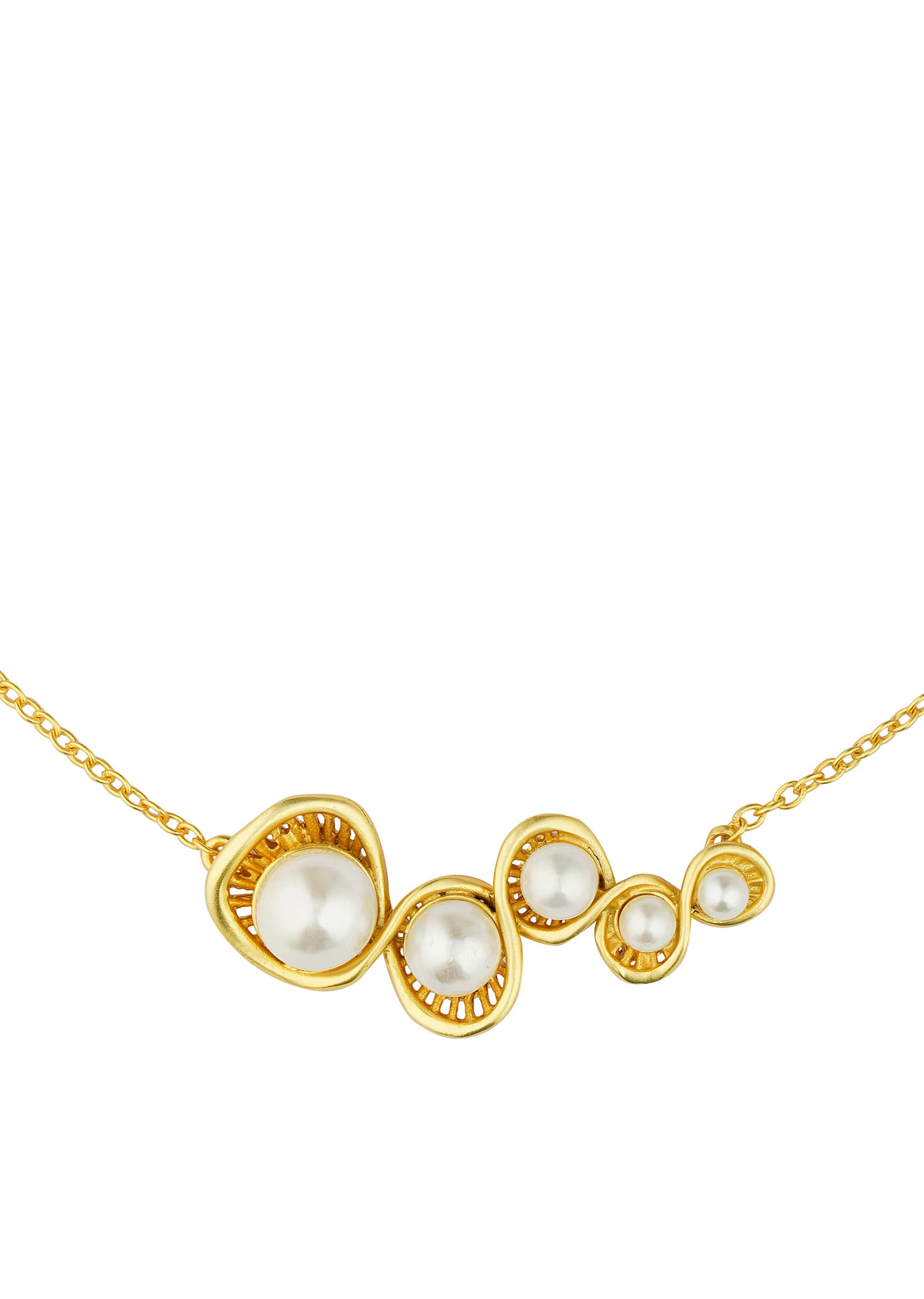 Gold 22K Pendant Necklace With White Shell Pearl 