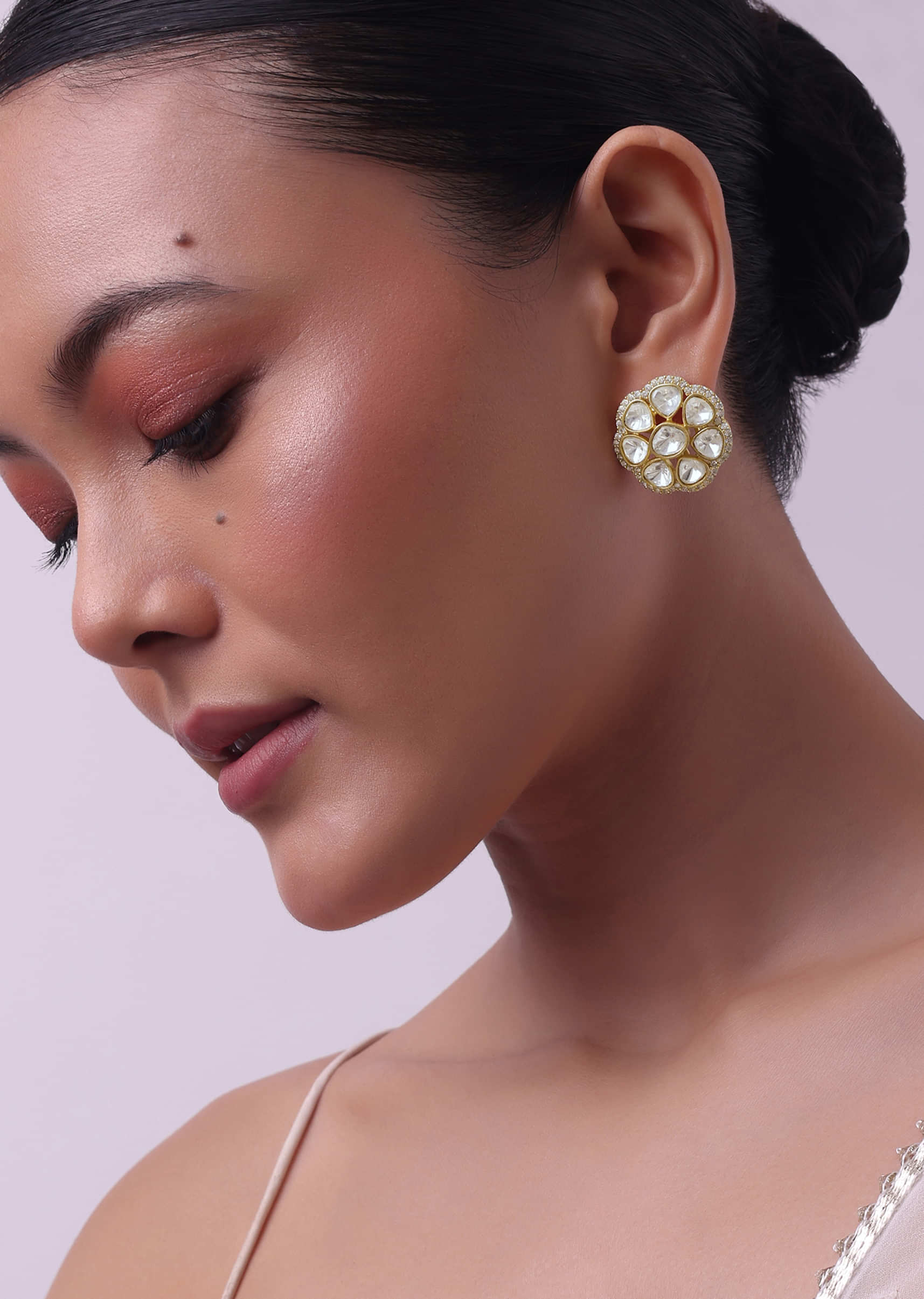 Buy Link Circle Stud Earrings in Mixed Metals Gold Silver Rose Online in  India  Etsy