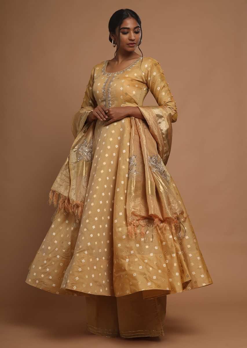 Buy Riara Womens Art Silk Kurti with Pant Regular Straight Suit Polka Dot  Pattern Kurta Set for Ladies Small Gold Online at Best Prices in India   JioMart