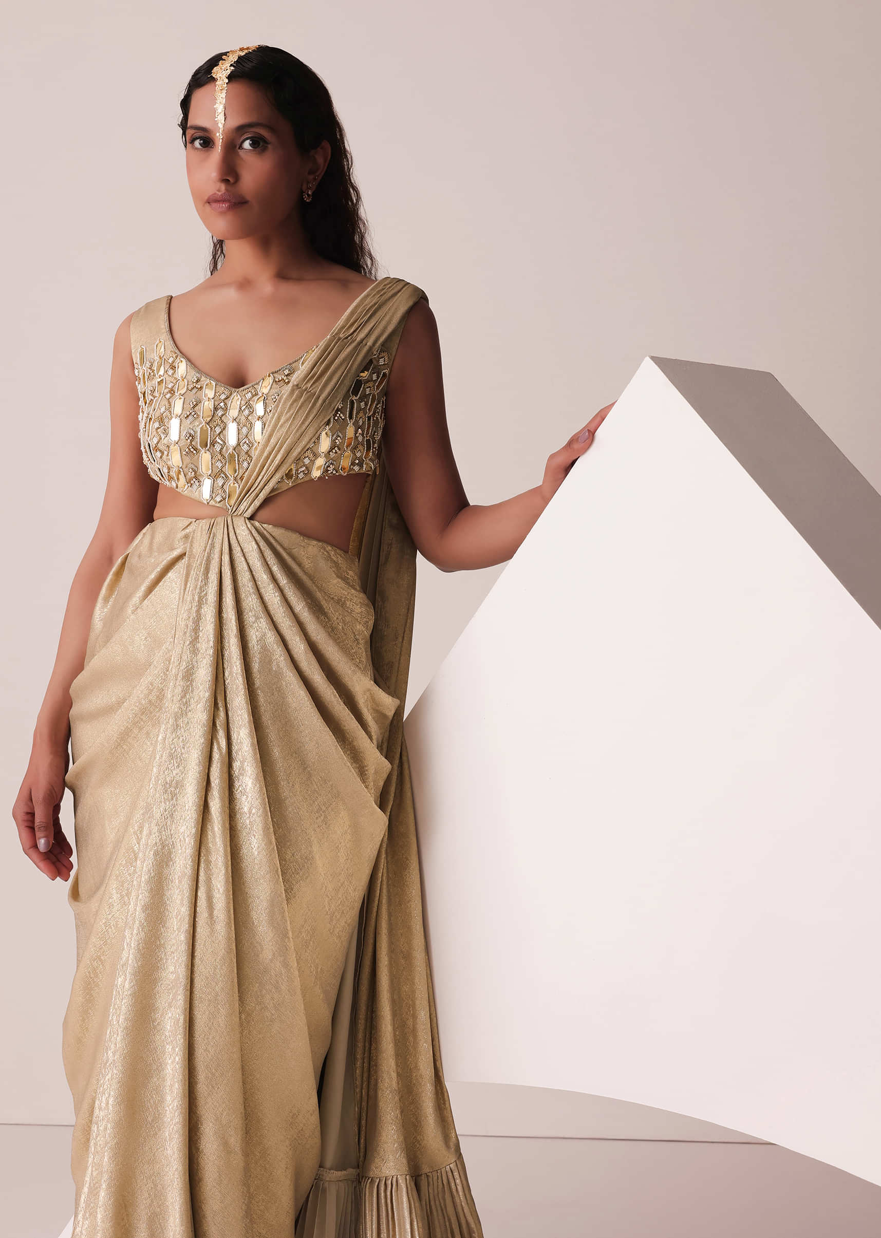 Lehenga-saree, blouse, and drape – Tarun Tahiliani Official