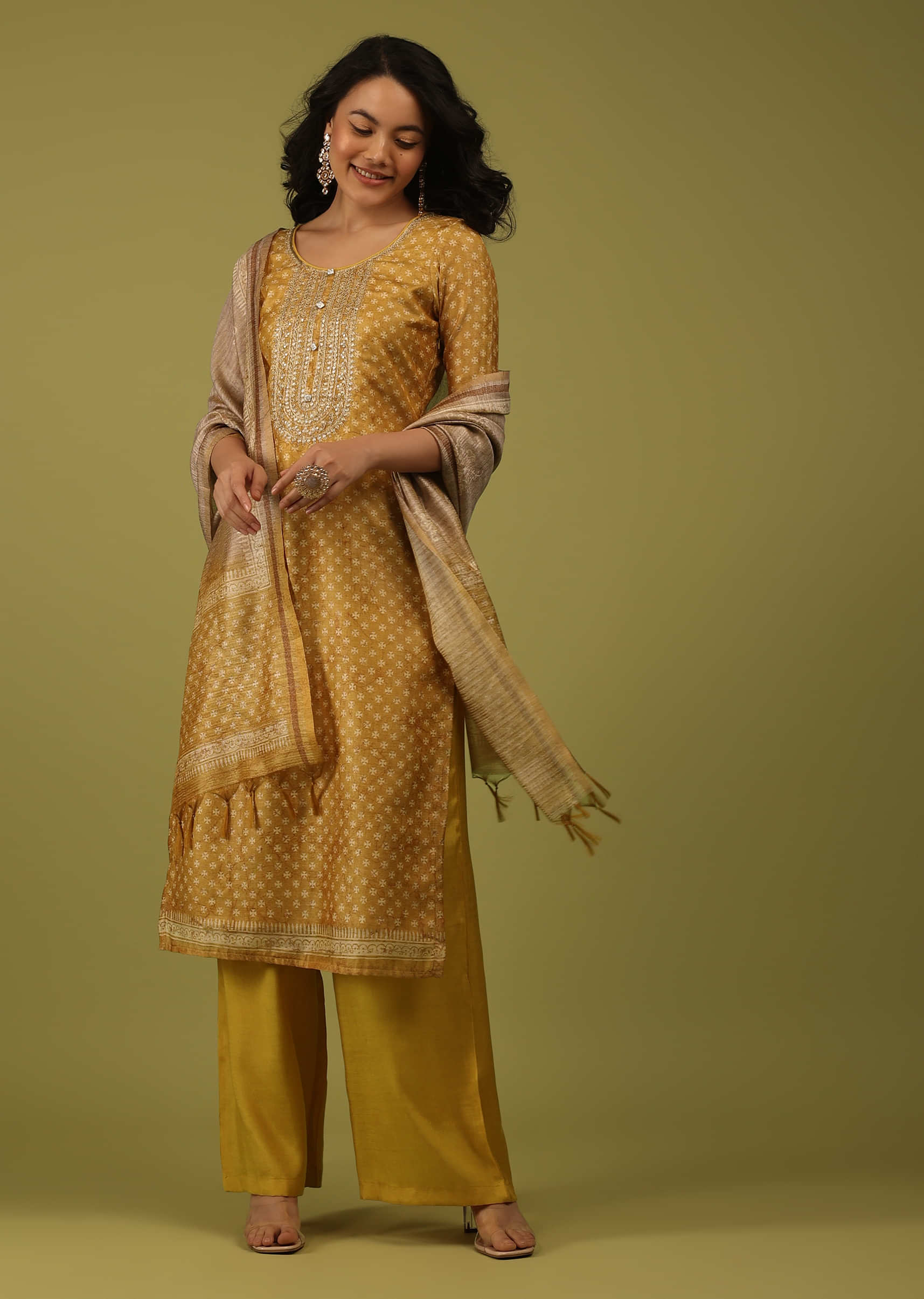 Buy Diya Trends Goldy vol 1 Chanderi Cotton Printed Exclusive Wear Kurti  With Pant