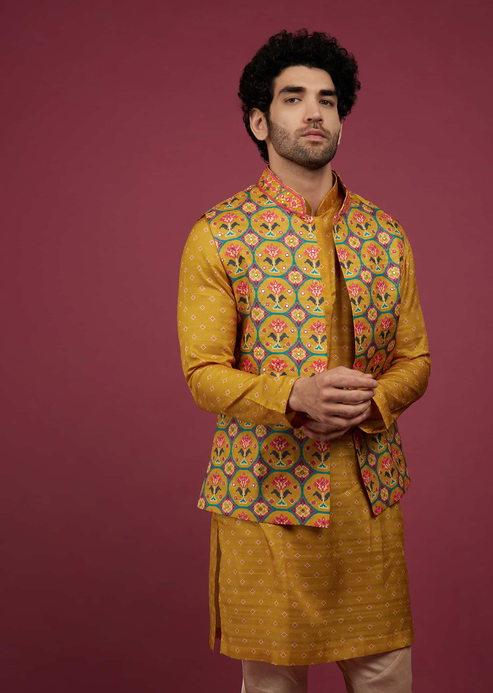 Silk Geometric G print pajama set I Nightwears in Pakistan –