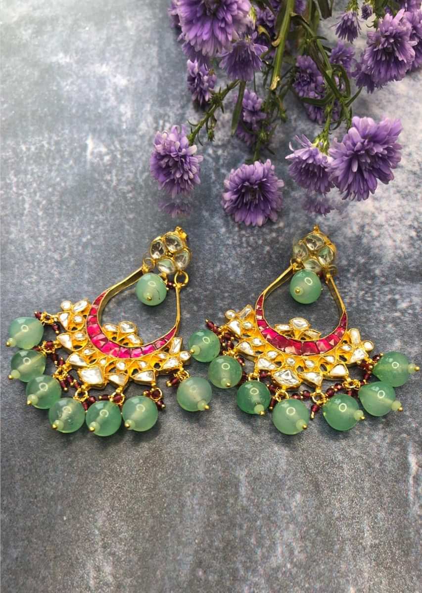 Buy Pachi Kundan Gold Plated Floral Stud Earrings onlineKARAGIRI  FESTIVE  SALE  Karagiri