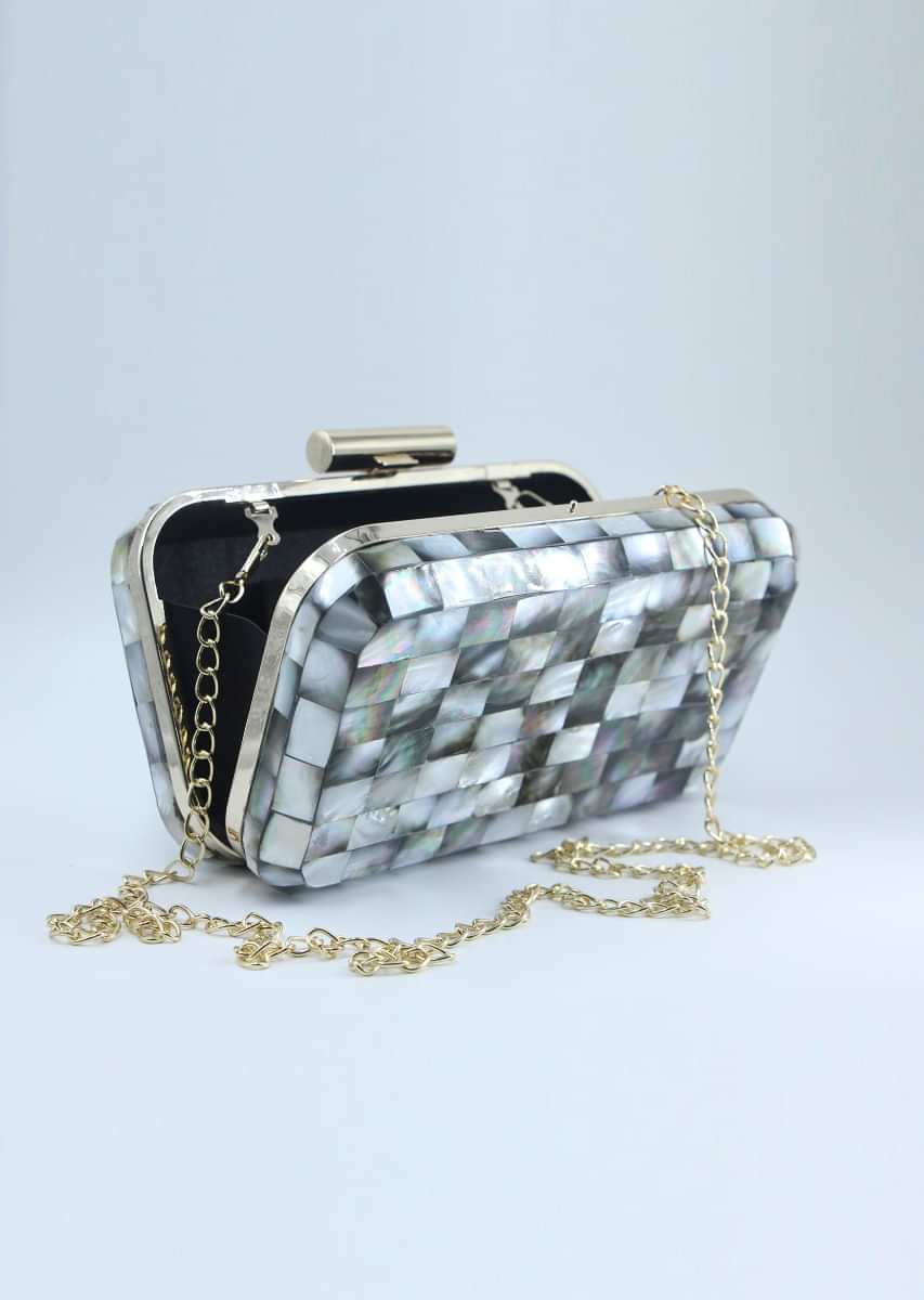 Grey shaded marble stone sling clutch only on Kalki