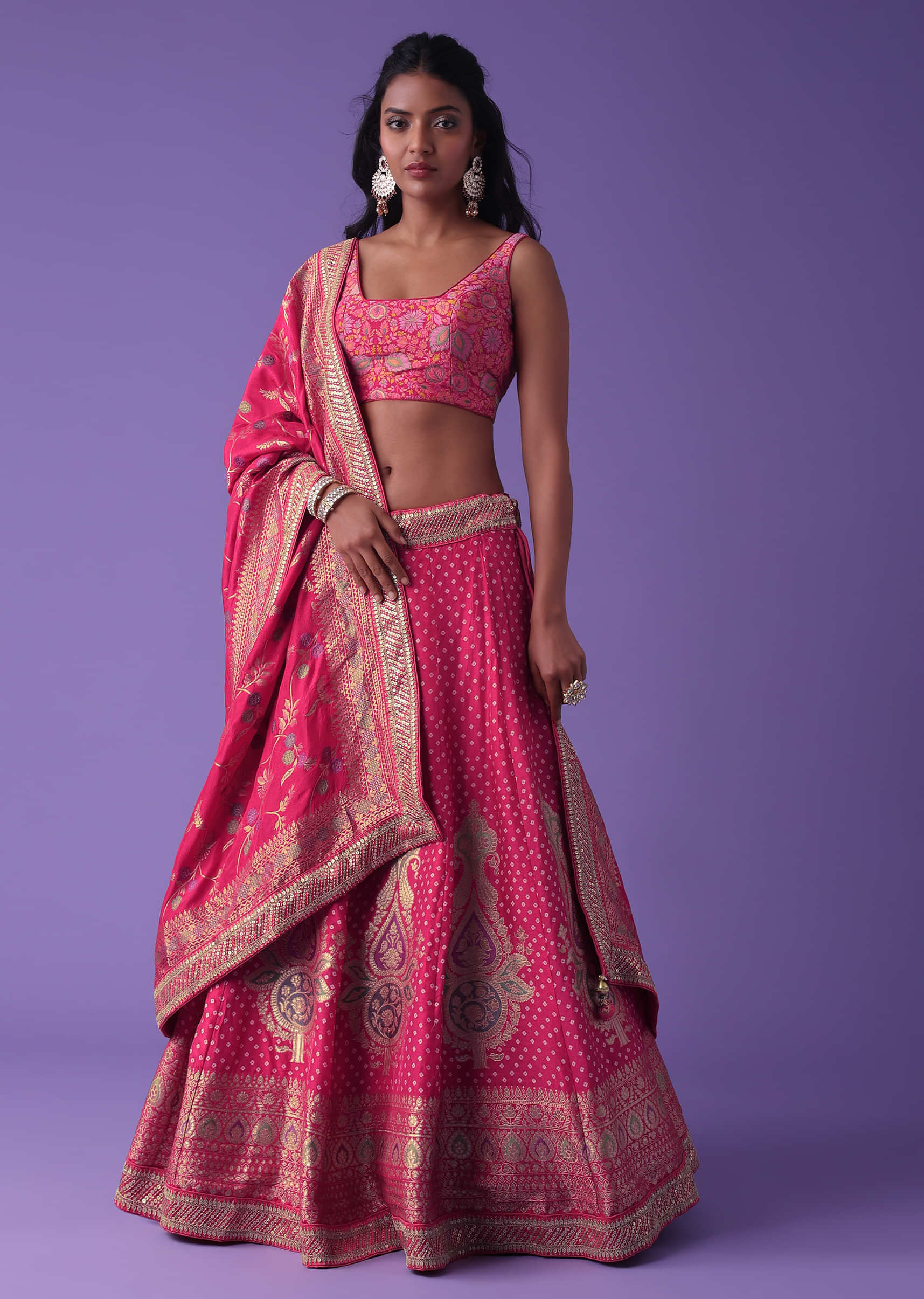 Pink Lehenga: Buy Pink Lehenga Cholis & Indian Lehengas Online - Kalki  Fashion