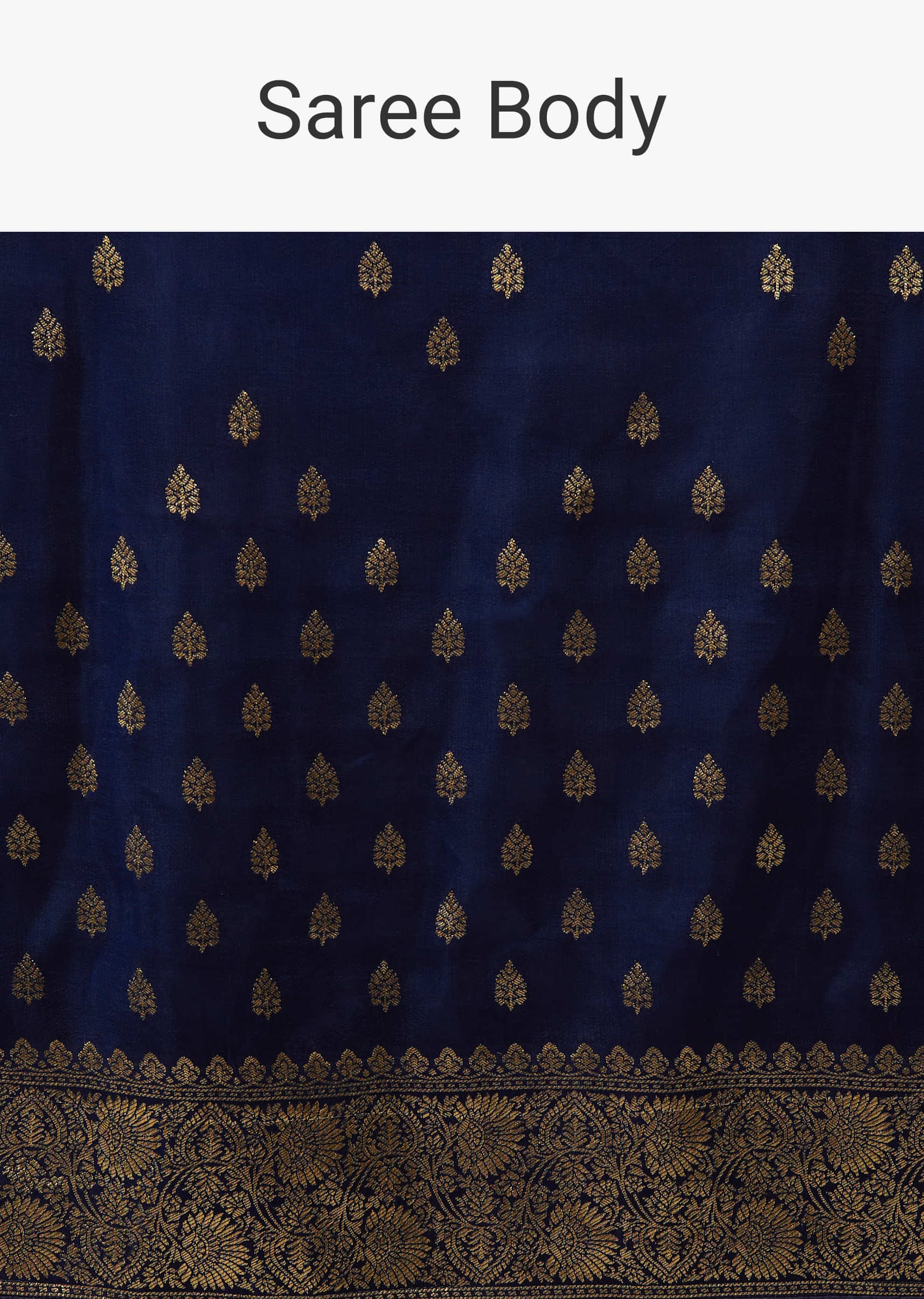 Intricately Detailed Navy Blue Silk Saree