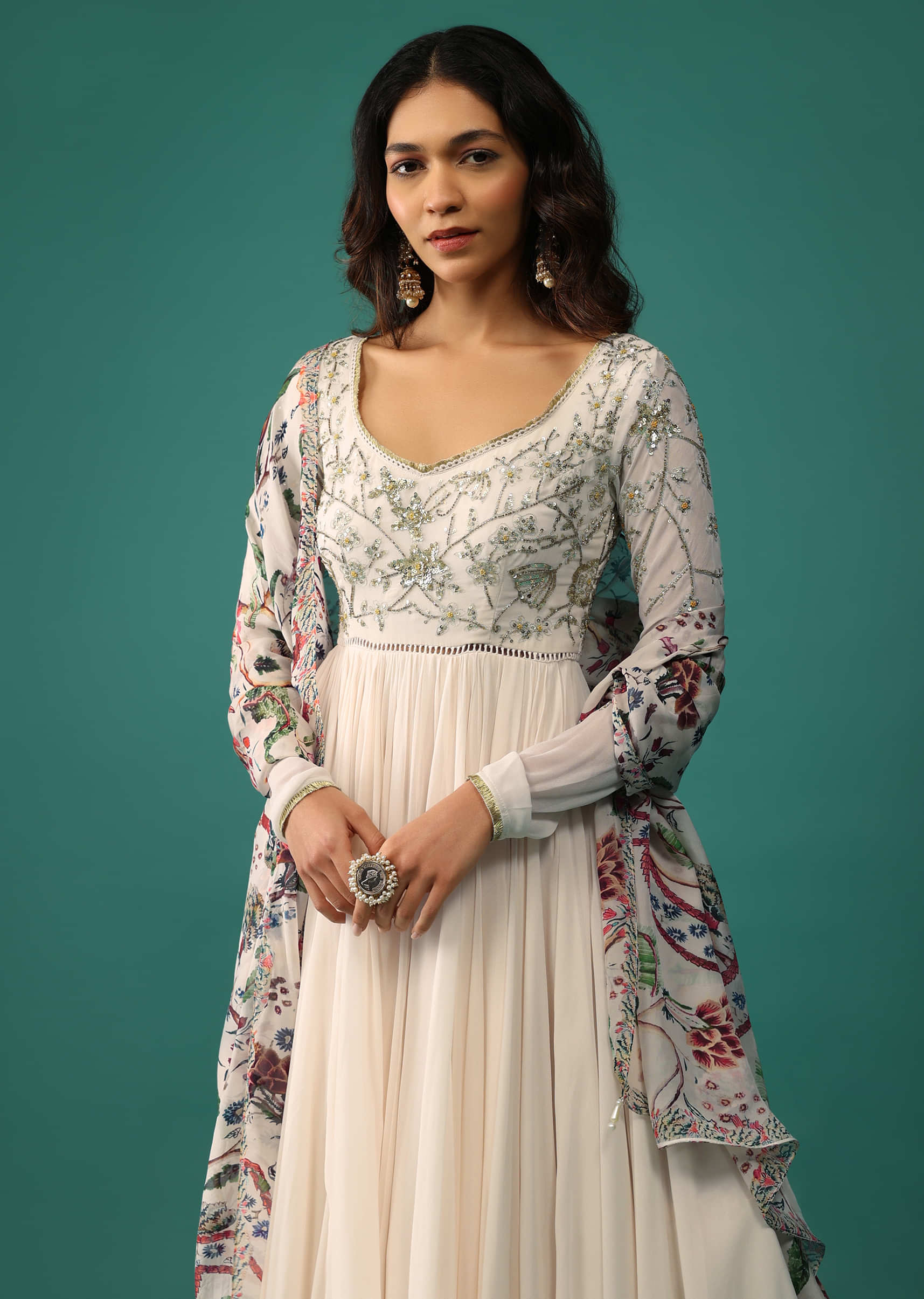 Amazonin OffWhite  Gowns  Ethnic Wear Clothing  Accessories