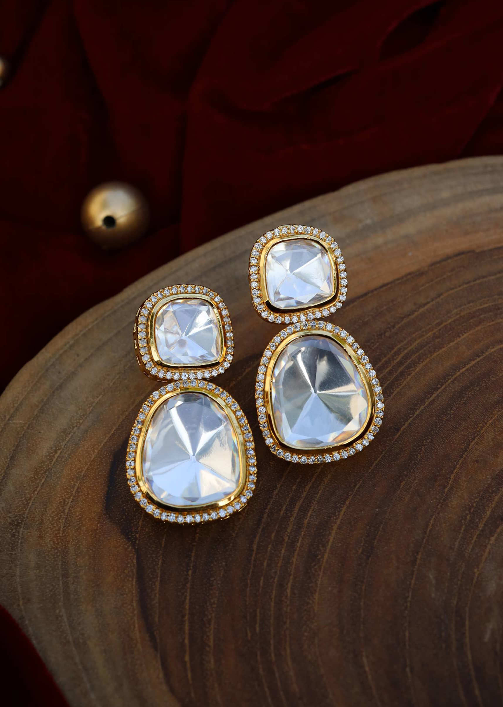 Gold Plated Polki Studs