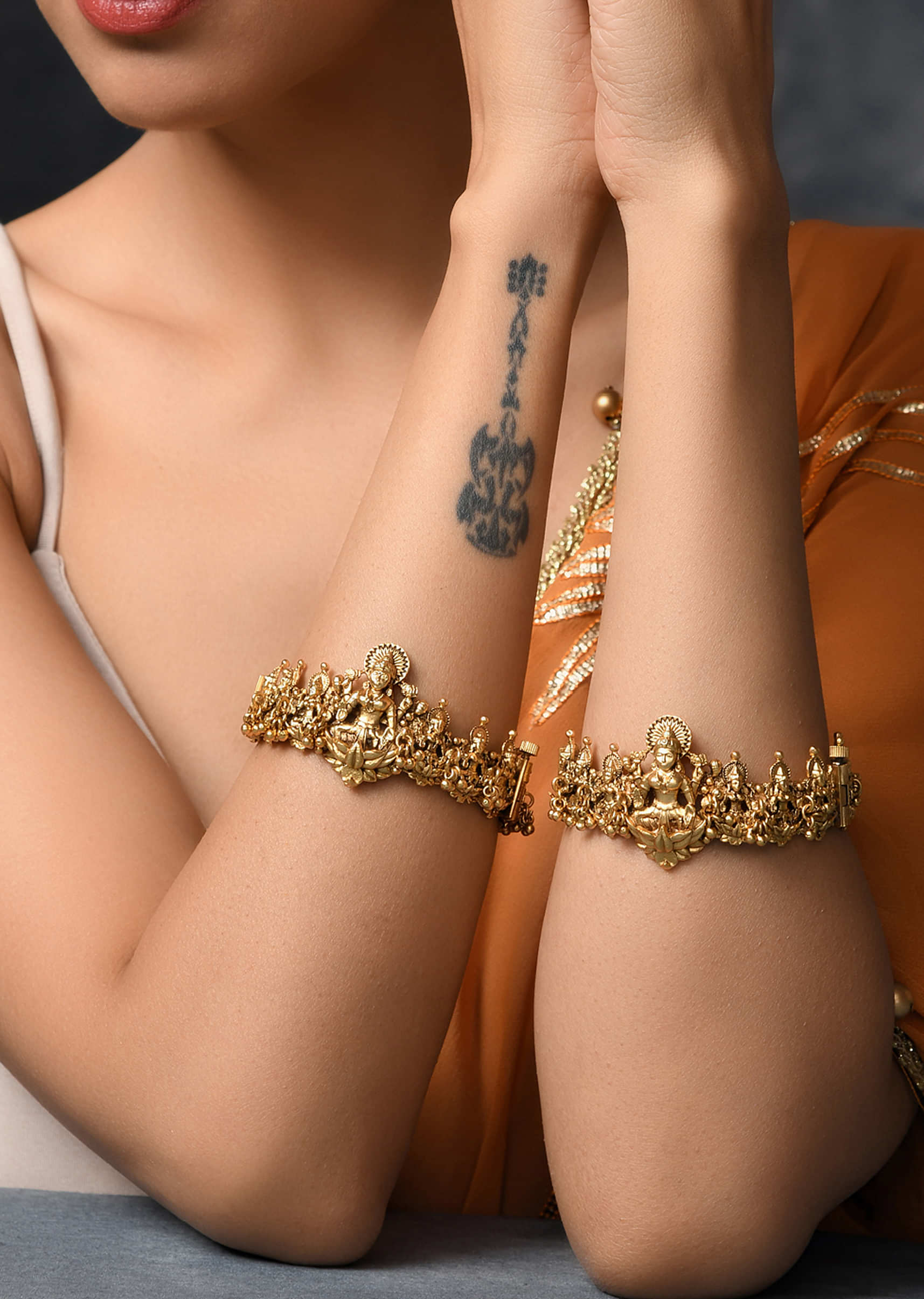 Gold Plated Temple Work Bangles