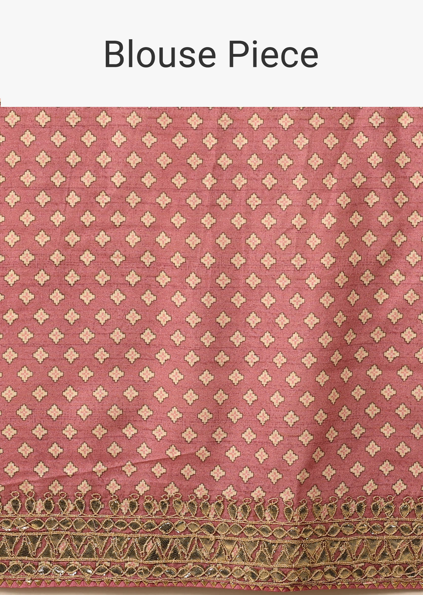 Powder Pink Saree In Muslin With Ikat Print