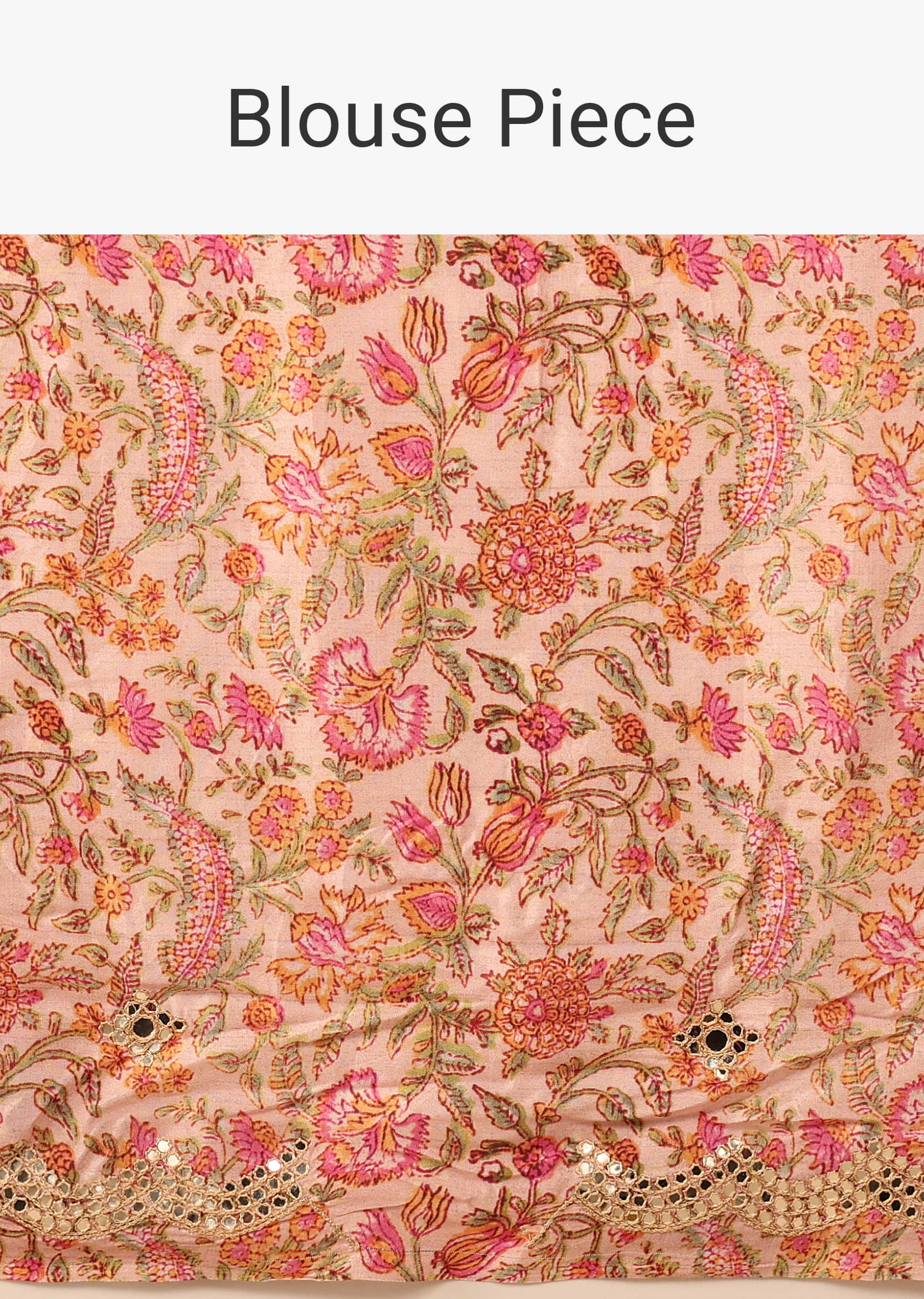 Fuschia Pink Saree In Muslin With Floral Handblock Print