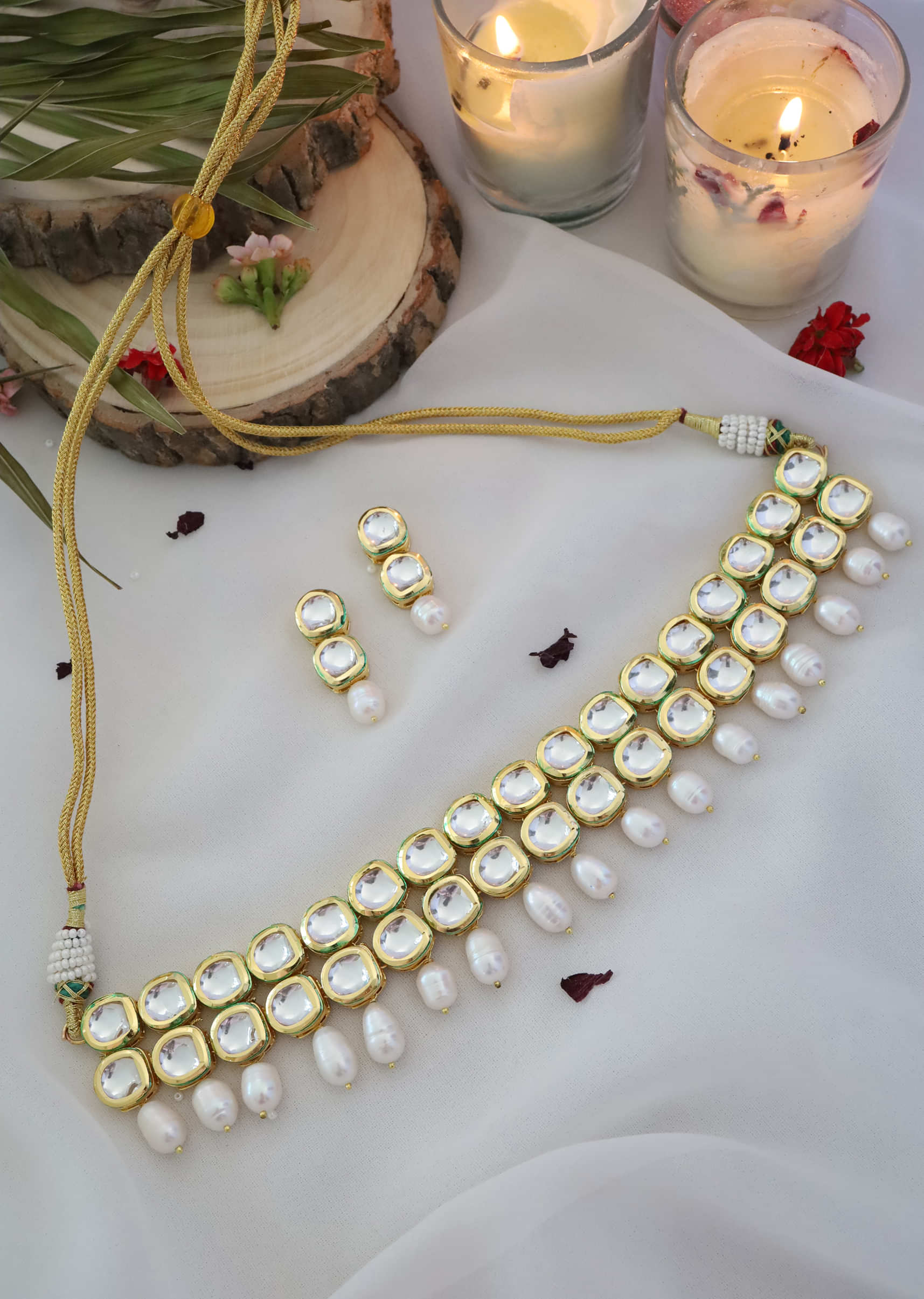 Kundan And Pearls Necklace Set