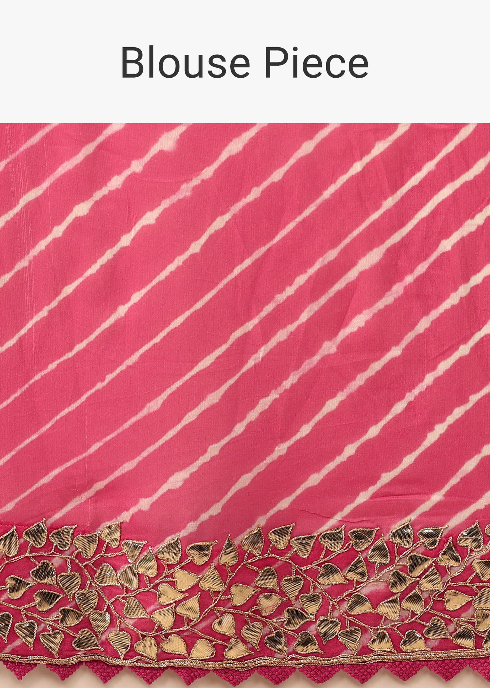 Raspberry Pink Bandhani Saree In Organza With Embroidery