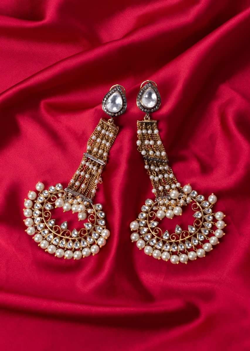 Long drop multi chain traditional earring only on Kalki