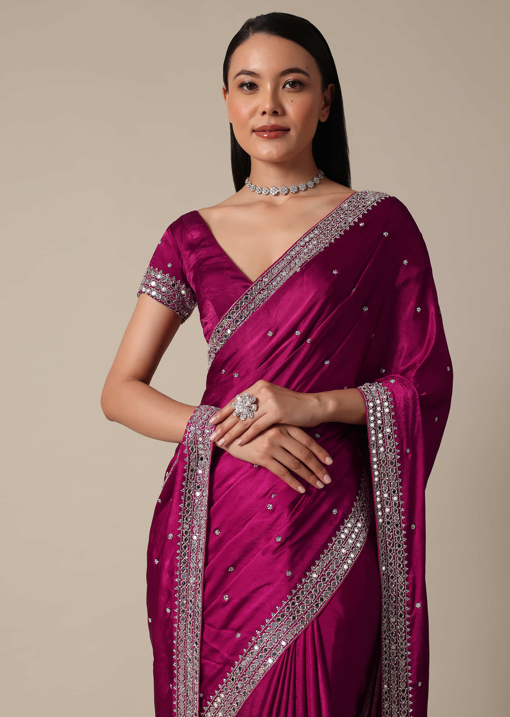 Free Shipping Maroon Saree Contour - Available In 2 Sizes Buy Now –  www.