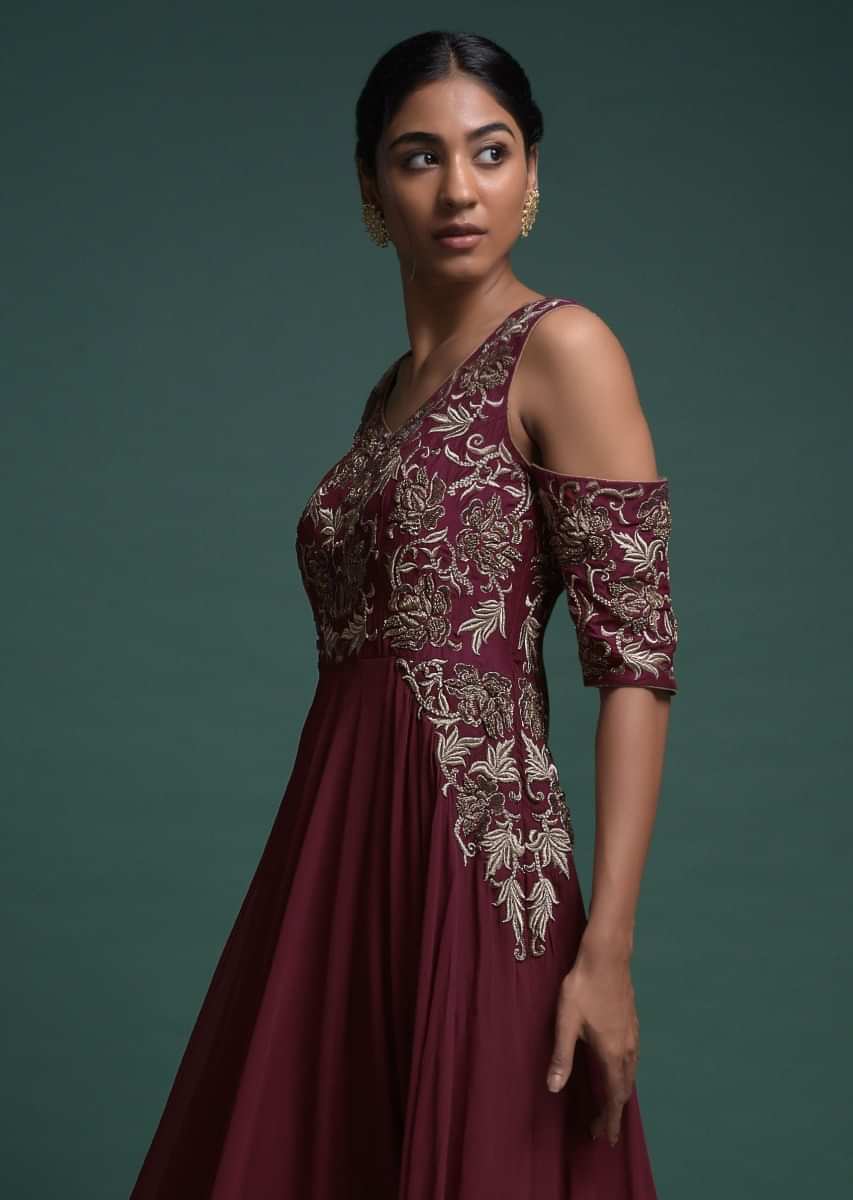 Maroon red outlet gown