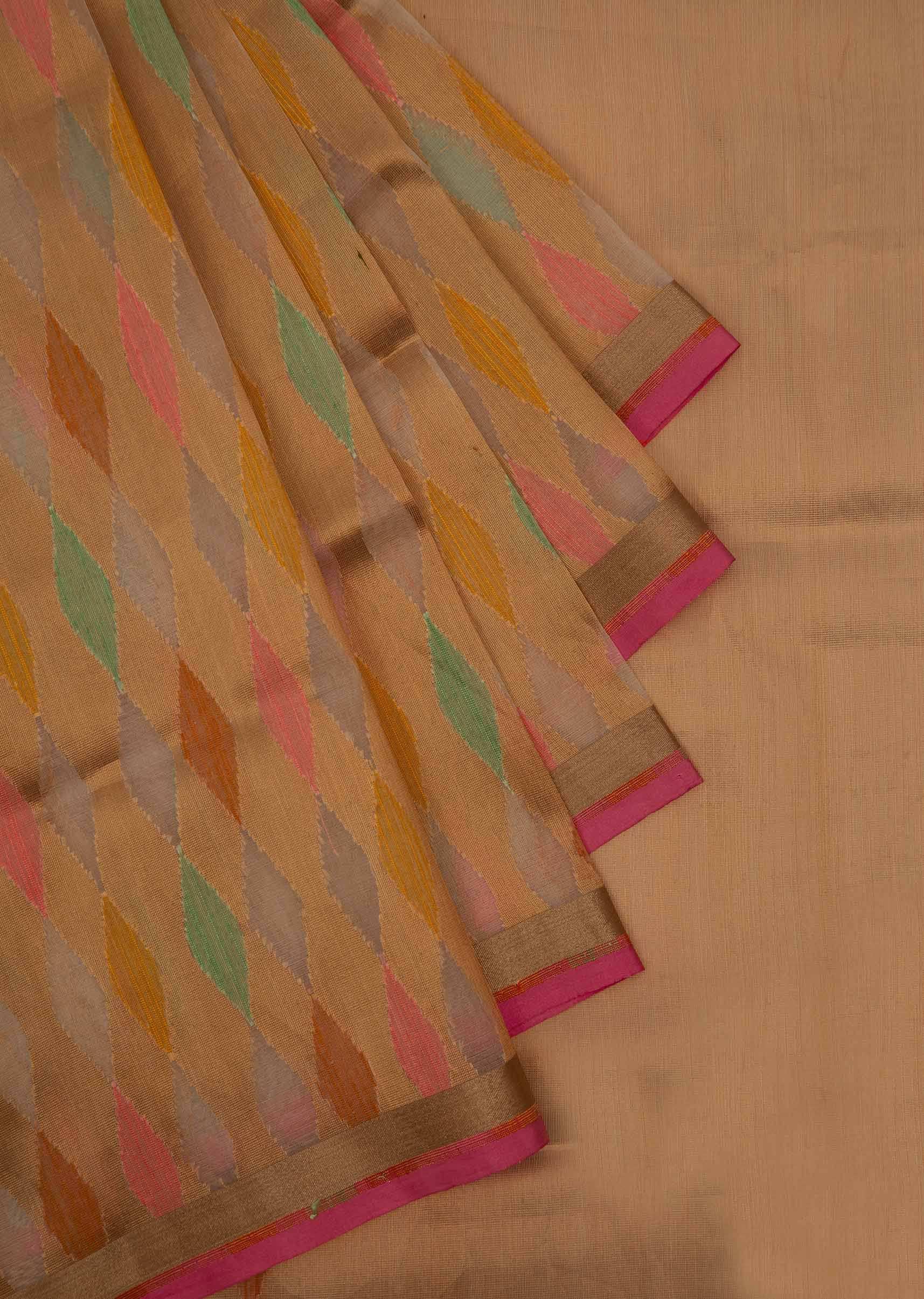 Multi color weaved chanderi silk saree only on Kalki 
