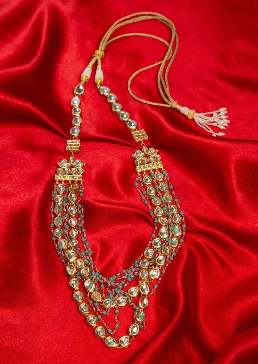 Triple layer gold plated kundan necklace only on deals kalki