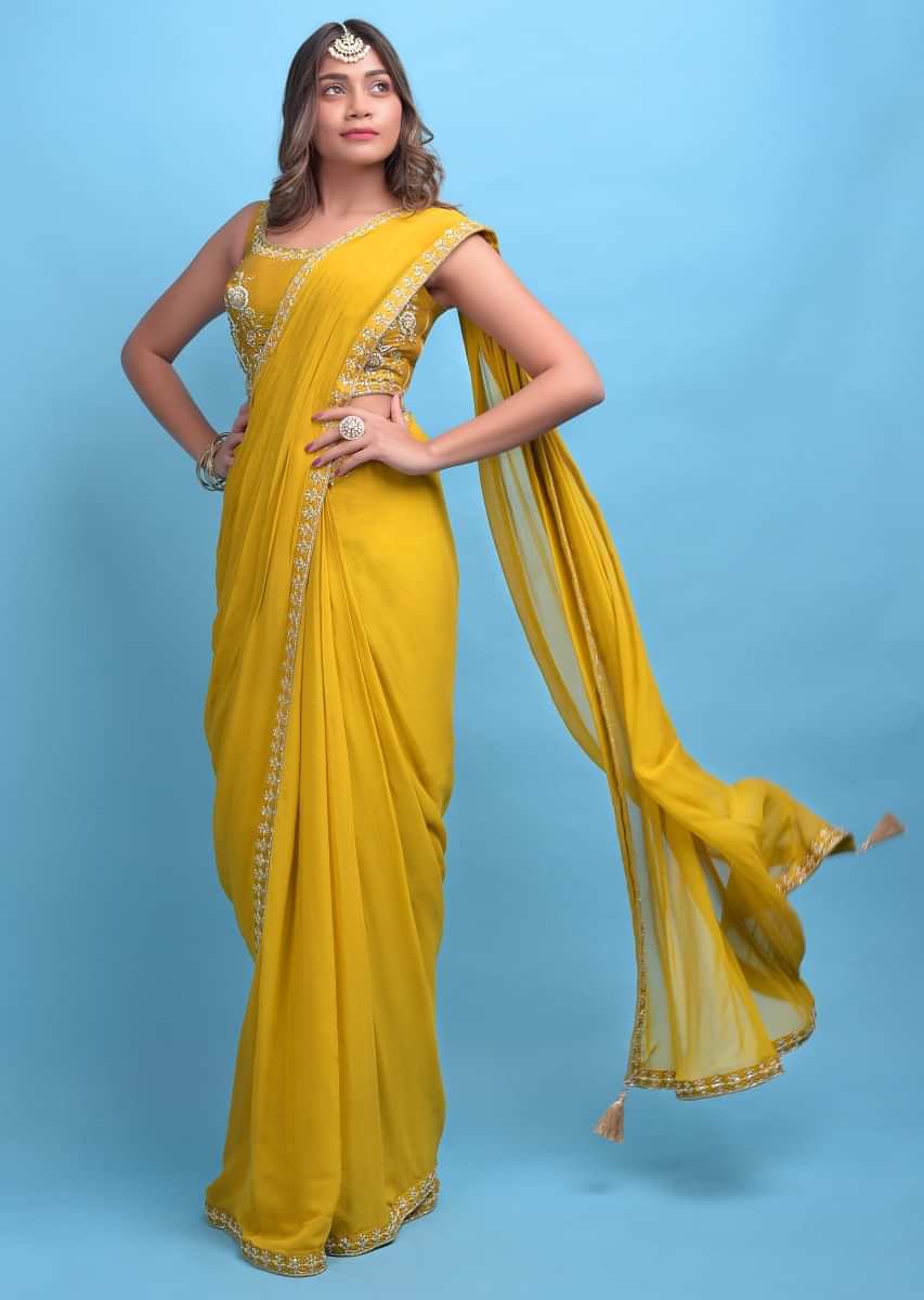 mustard yellow blouse for saree        <h3 class=