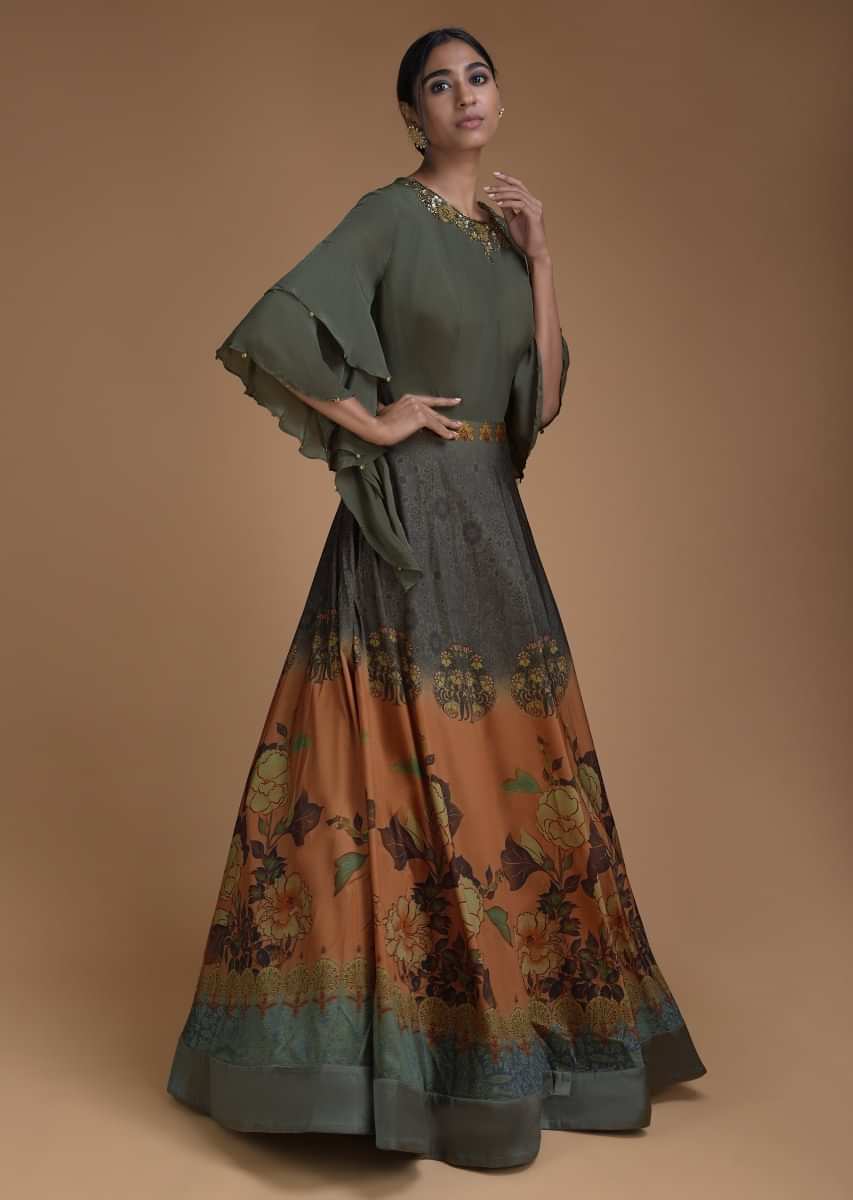 Heavy Bhagalpuri Silk Gowns with Handwork & Embroidery