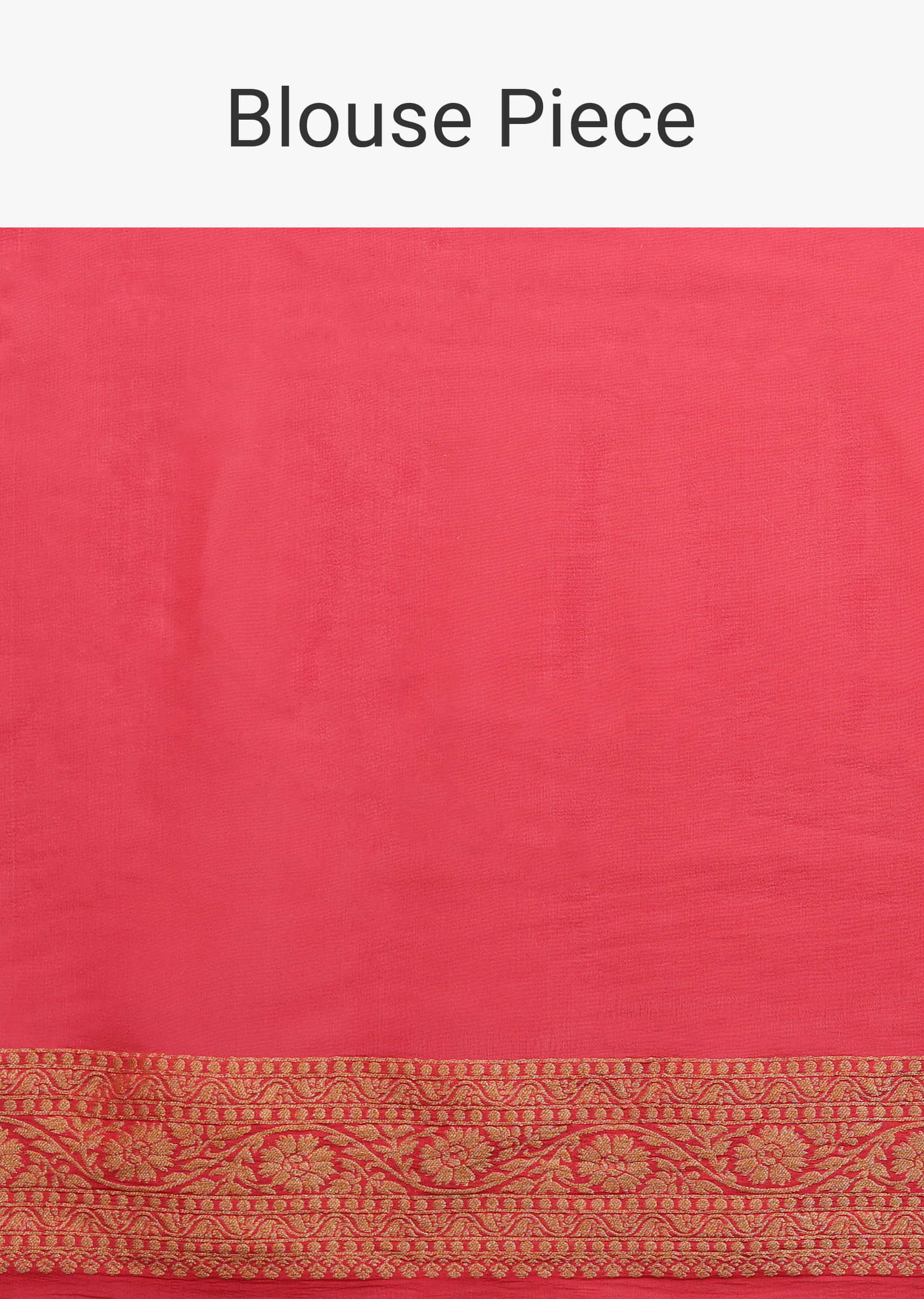 Coral Orange Traditional Saree In Georgette With Golden Floral Jaal Work