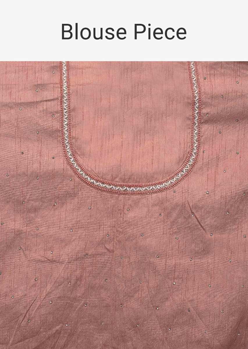 Parasel peach organza saree in thread embroidery and butti only on Kalki