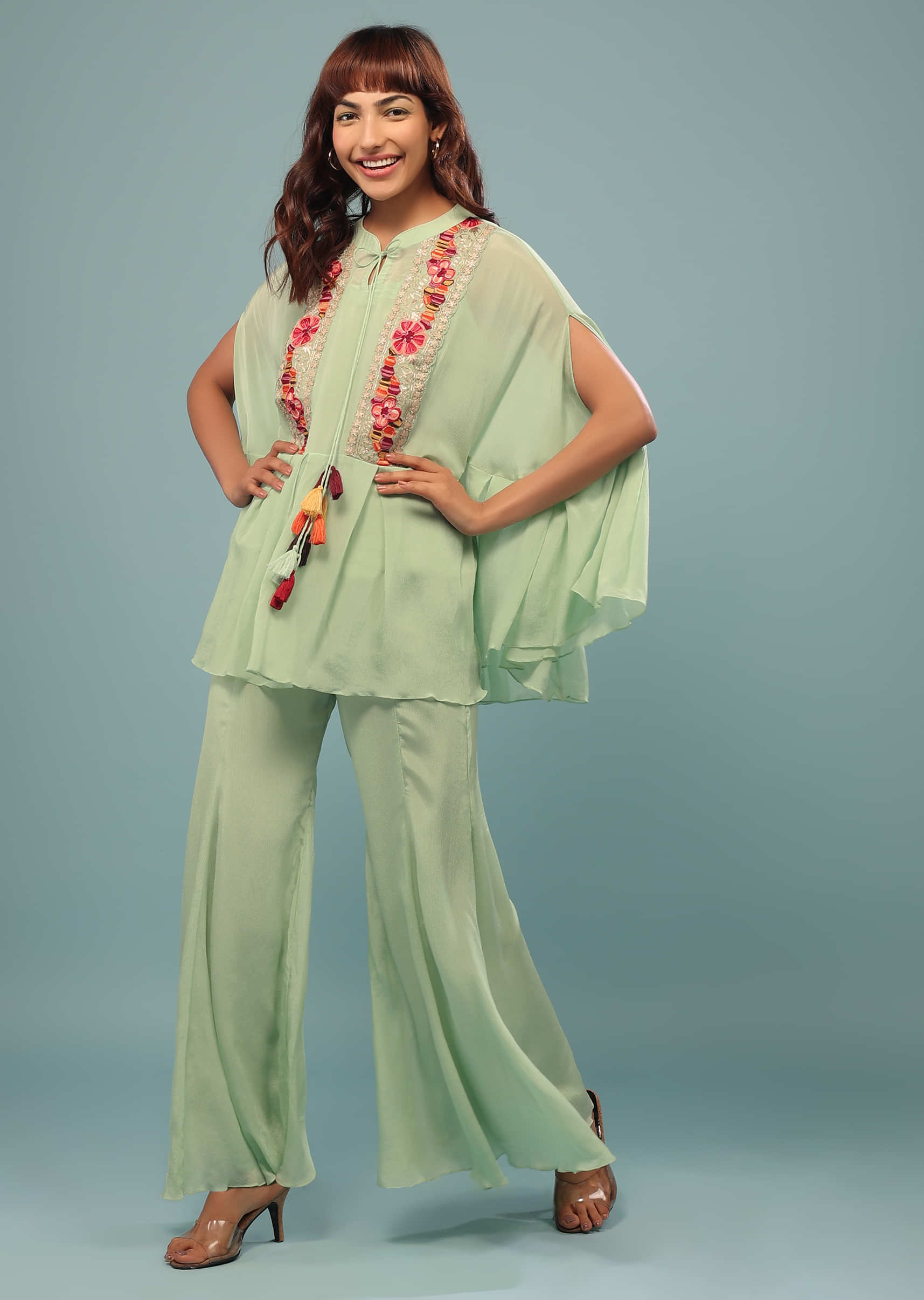 Pista green cheap palazzo pants