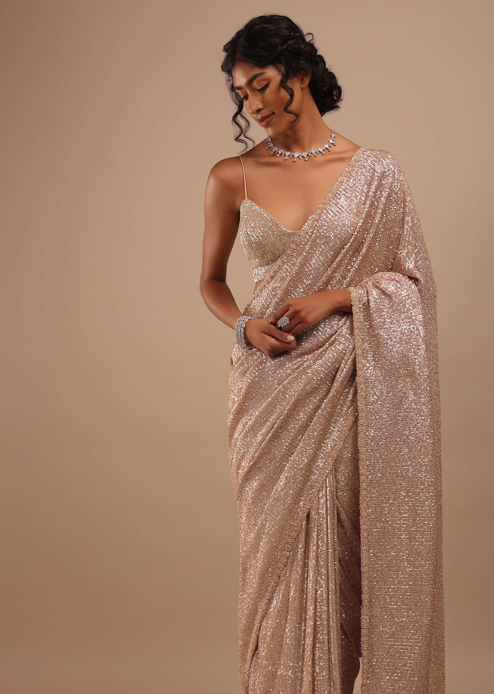 Rose Gold Saree: Unforgettable Glamour for Your Special Day – Sttylme