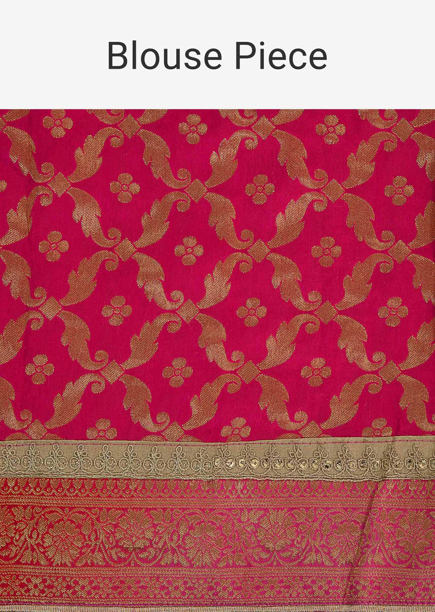 Pink leherie georgette lehenga matched with shaded brocade dupatta 