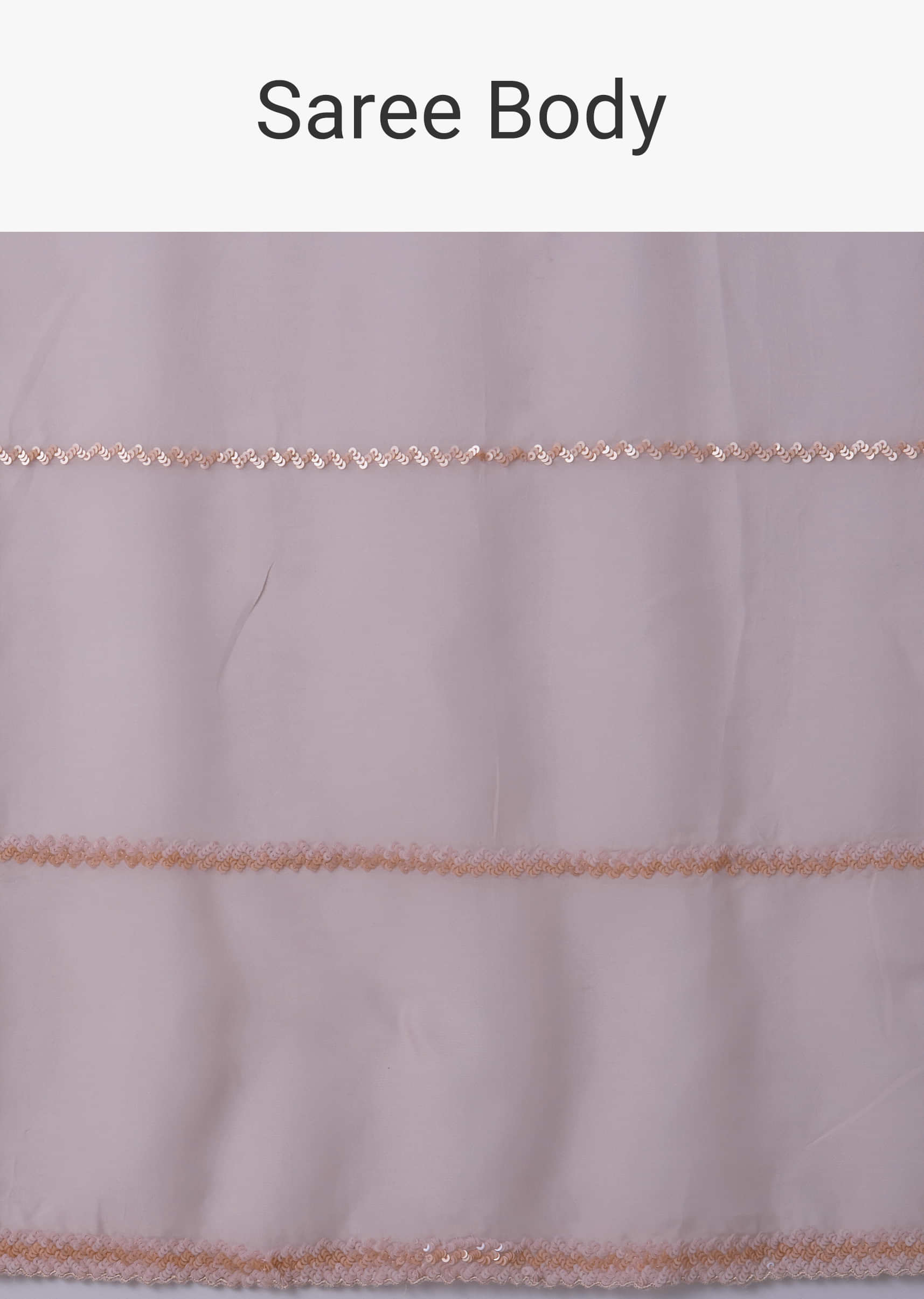 Powder Pink Saree In Multi Color Sequins Embroidery In Horizontal Lines