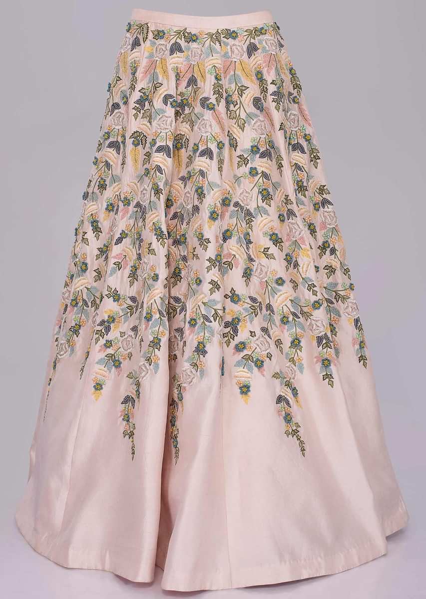 Powder-pink-hand-and-machine-embroidered-lehenga-and-corset-with-shoulder-cape-only-on-Kalki-460798
