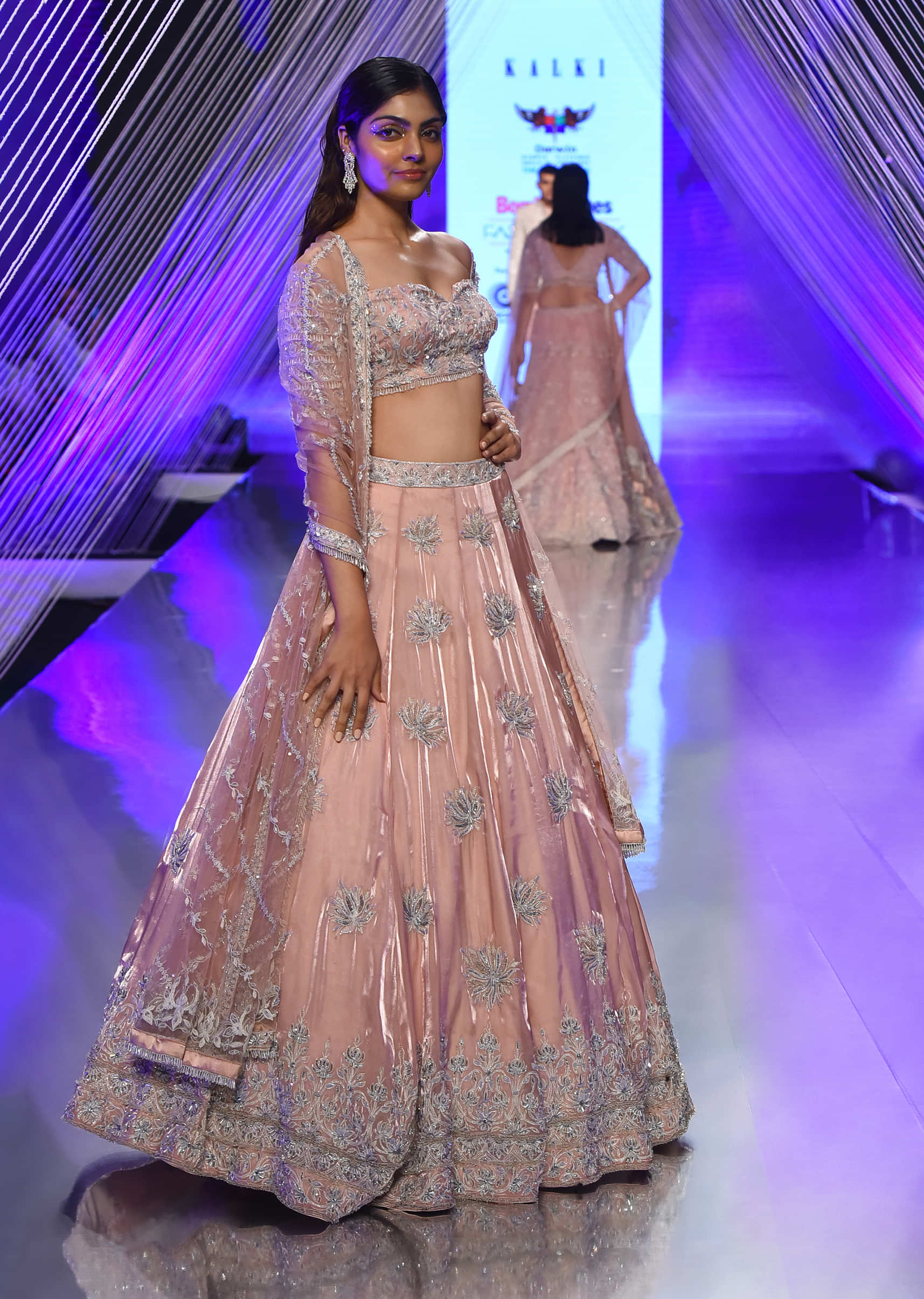 Flarry Sleeves one off shoulder with Lehenga - Babeehive