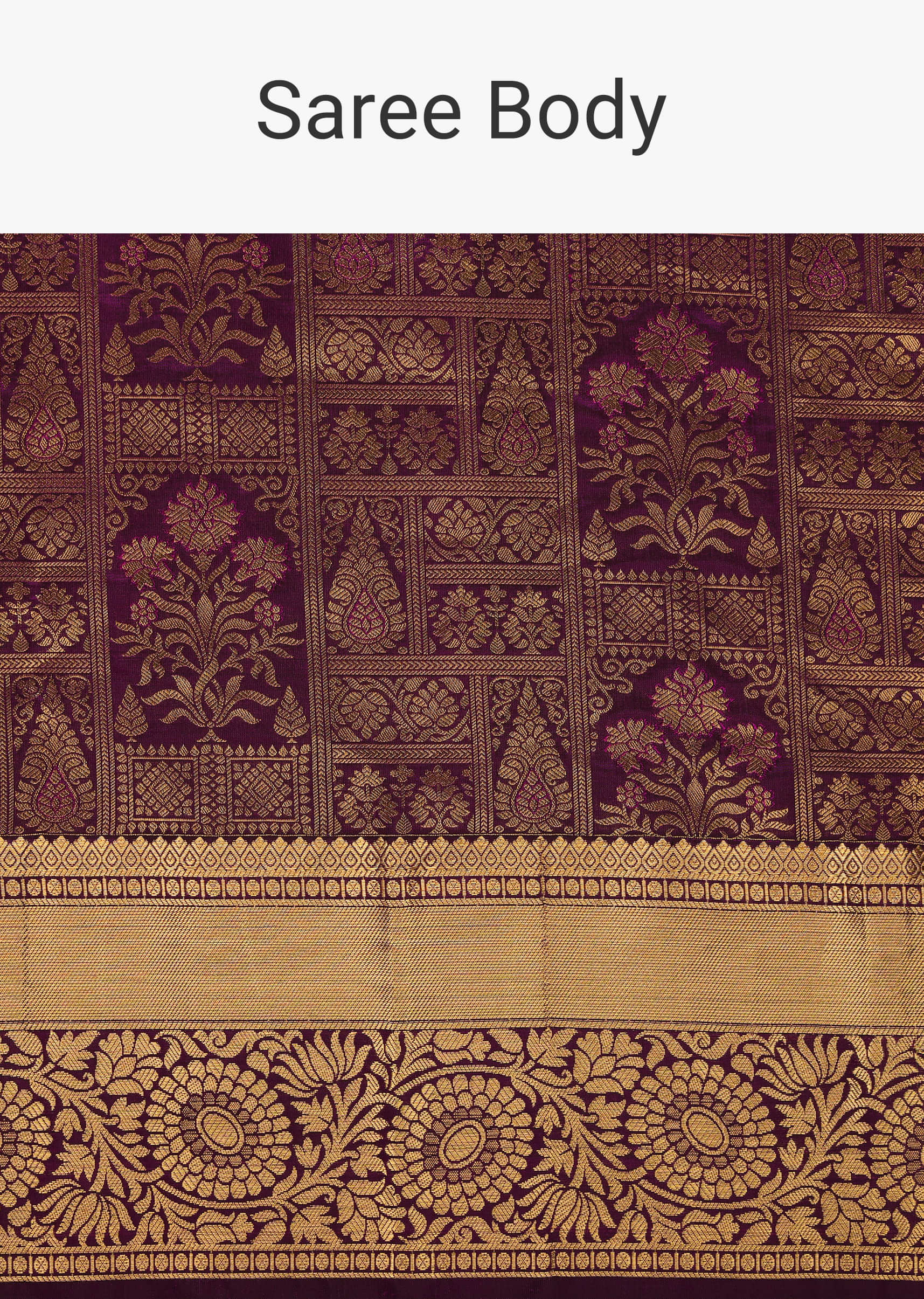 Violet Purple Kanjivaram Saree With Intricate Weave
