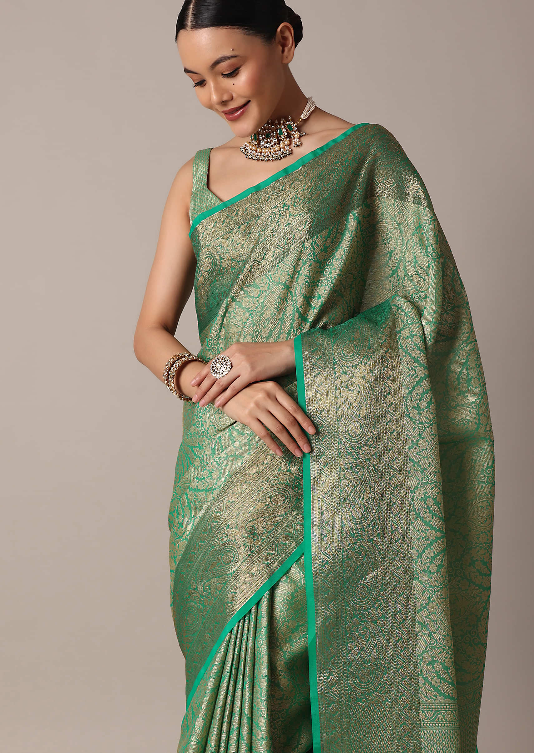 Indian Emerald Green Saree With Silk Unstitched Blouse, Saree Ready UK  Stock Indian Bollywood Actress Designer Sari 