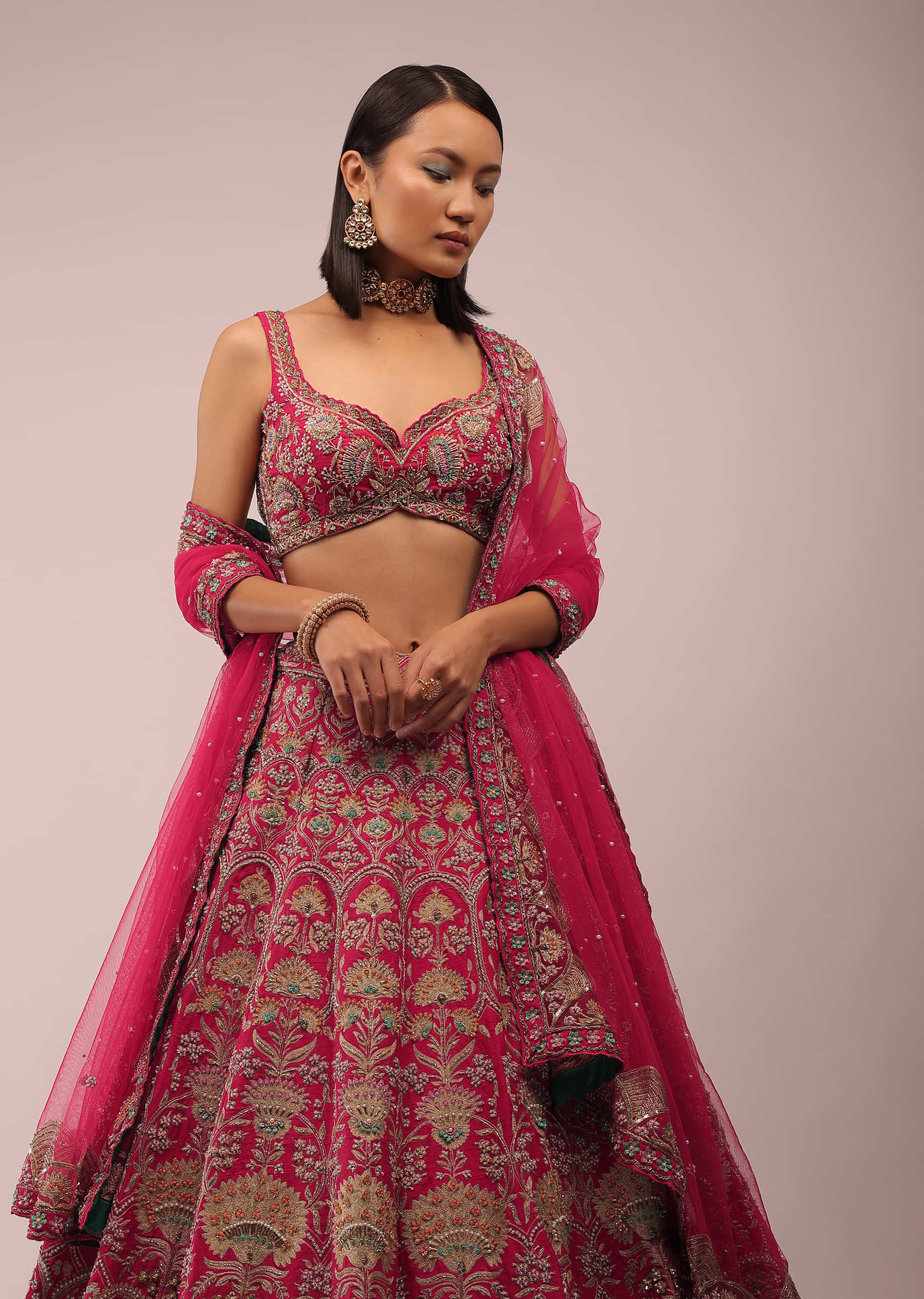 Shop Golden Dupatta For Lehenga for Women Online from India's Luxury  Designers 2023